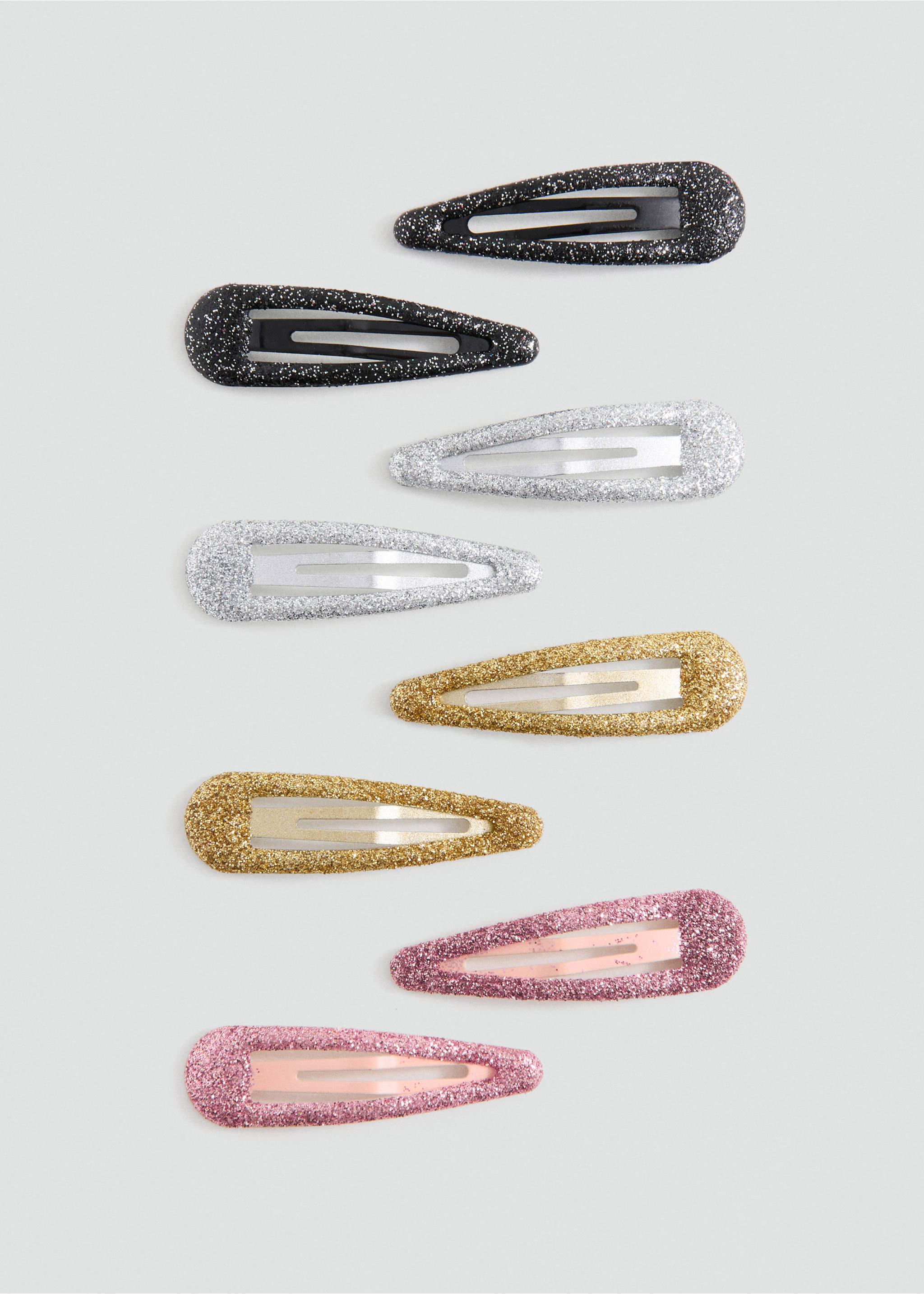 Pack of glitter hair clips - Article without model, Gold. Ref: 27081204-00.