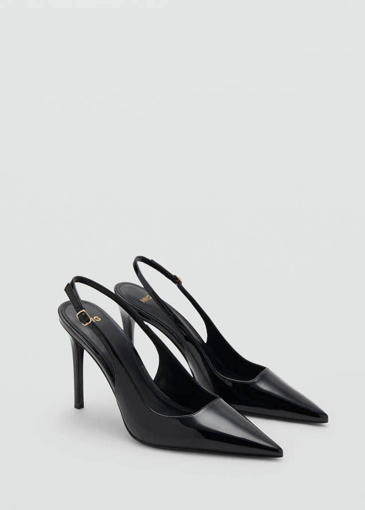 Patent heeled shoes — Black