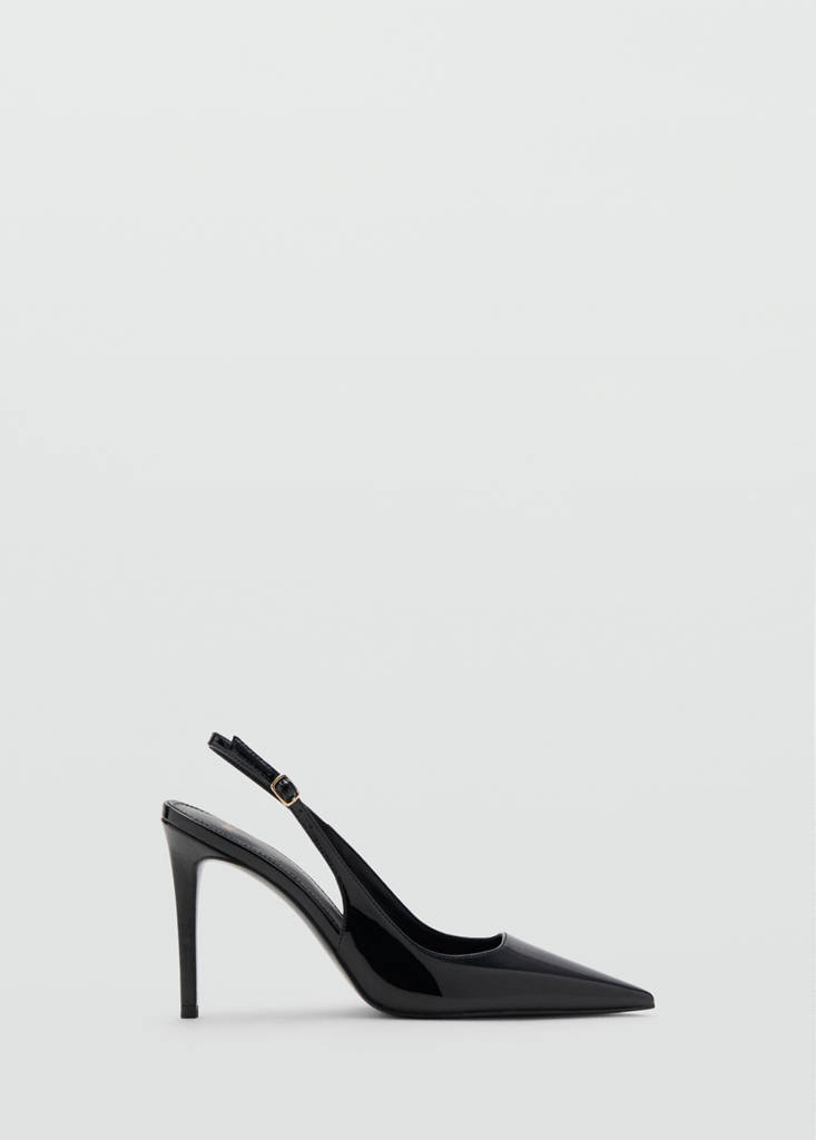 Patent heeled shoes — Black