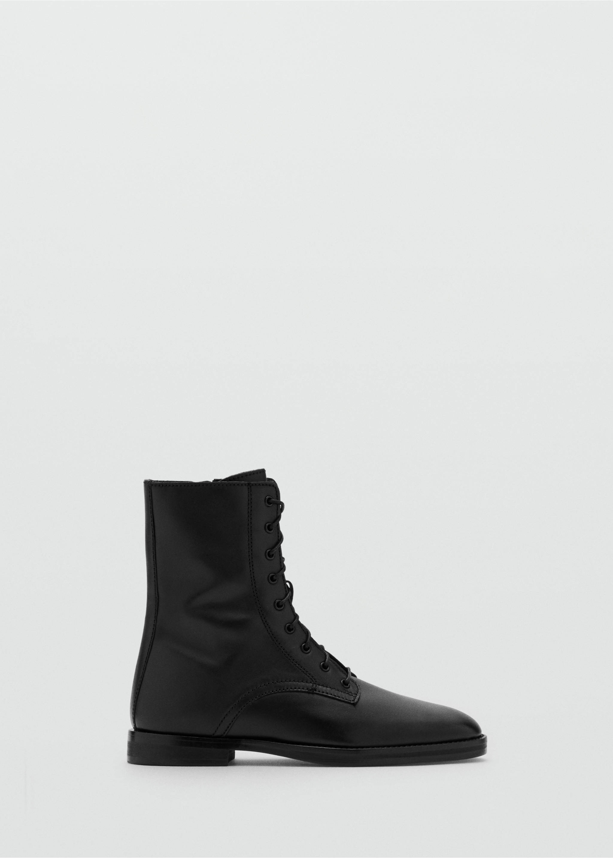 Lace-up leather ankle boots - Article without model, Black. Ref: 27081210-00.