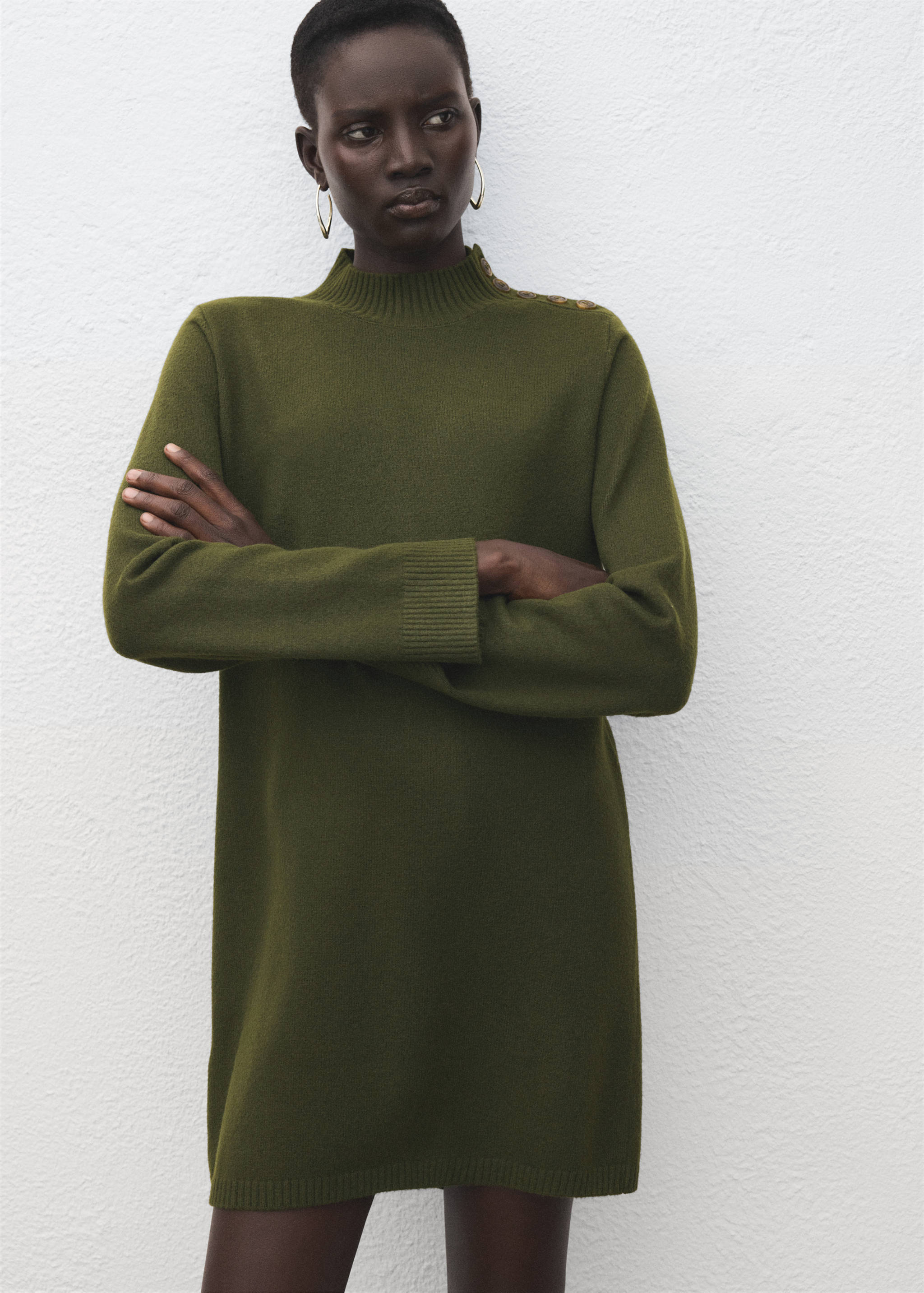 Button knit dress - Medium plane