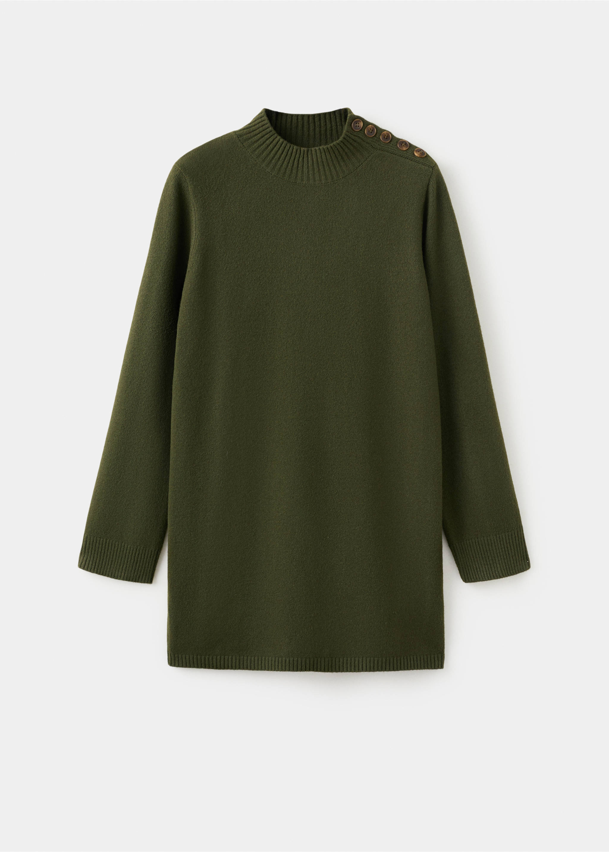 Button knit dress - Article without model, Khaki. Ref: 27081214-00.