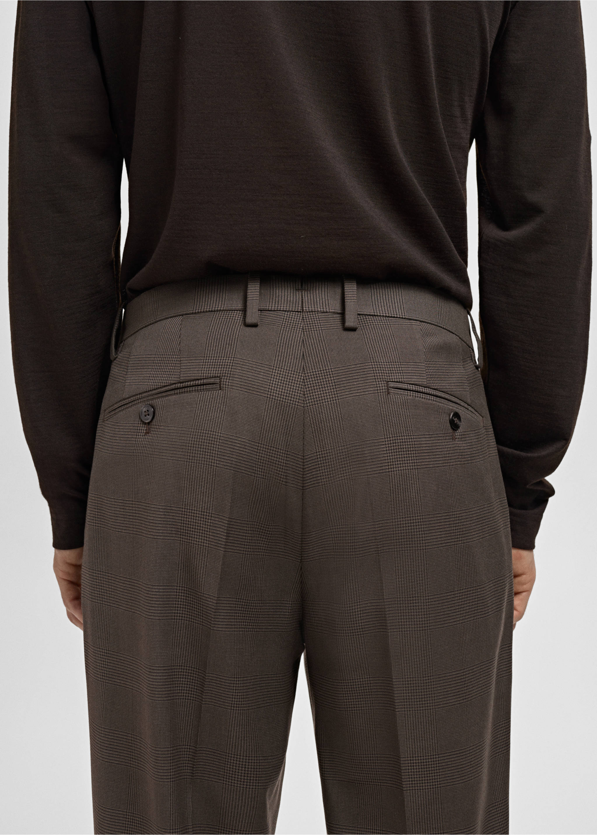 Milan slim-fit suit trousers - Details of the article 3, Brown. Ref: 27081218-00.