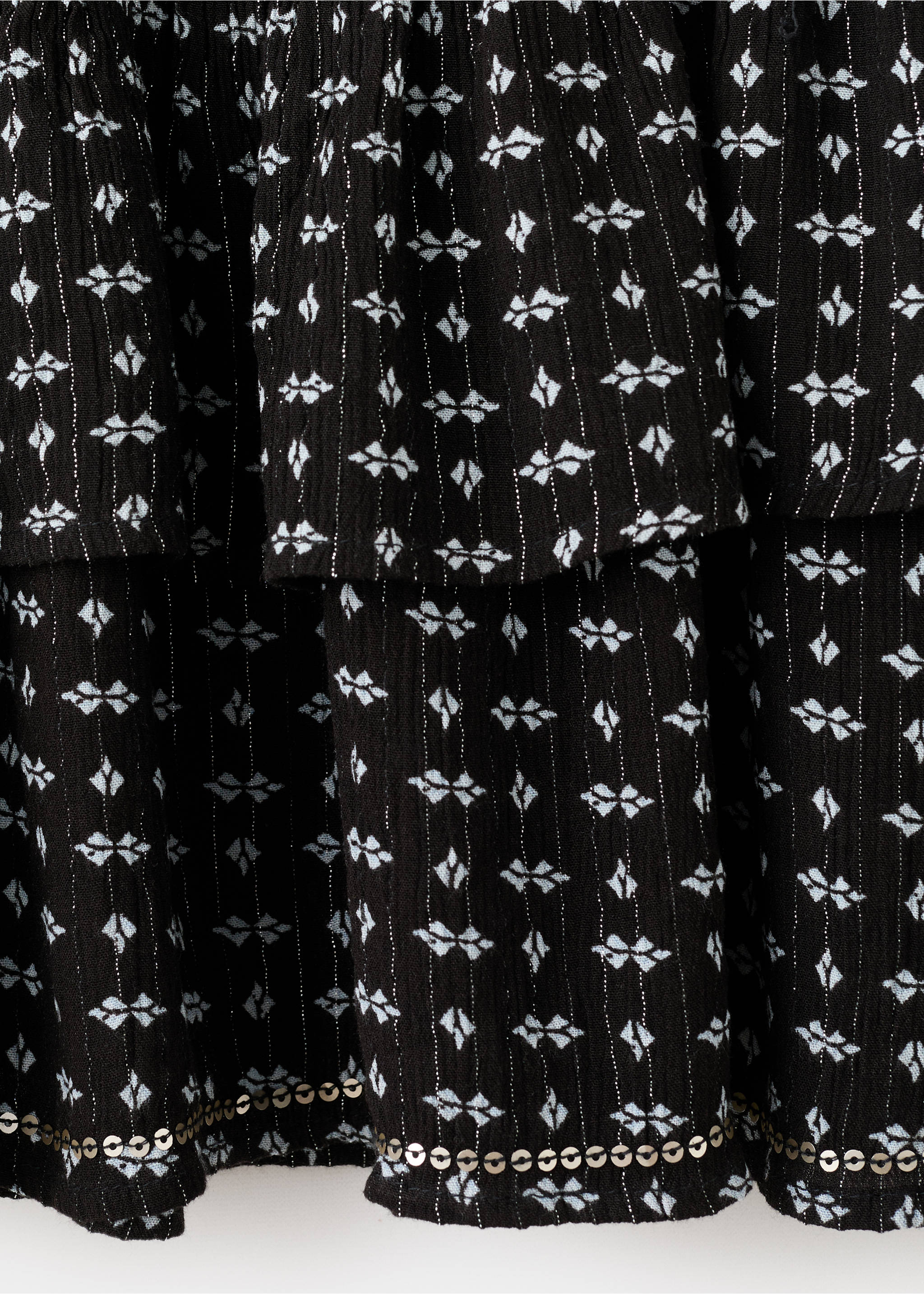 Sukně s potiskem a flitry - Detail zboží 0, Černá. Ref: 27081220-00.