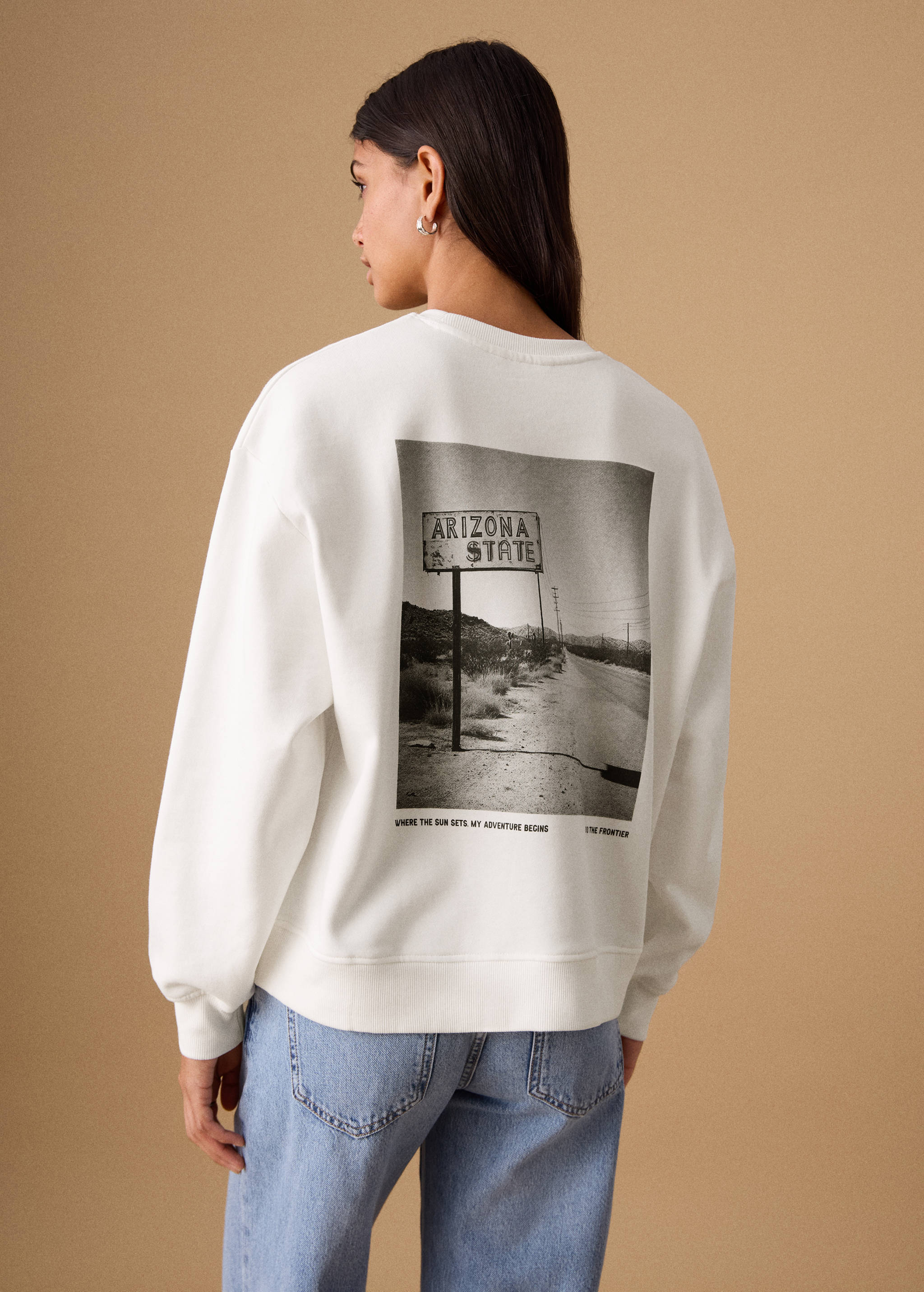Printed cotton sweatshirt - Reverse of the article