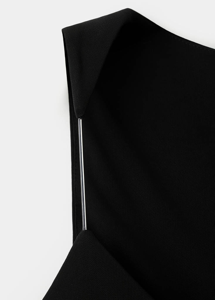 Fitted dress with transparent straps — Black