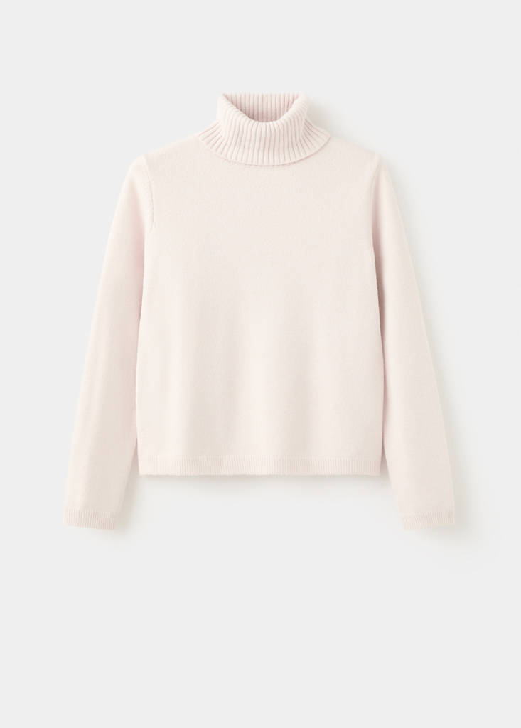 Turtleneck knitted sweater — Ecru