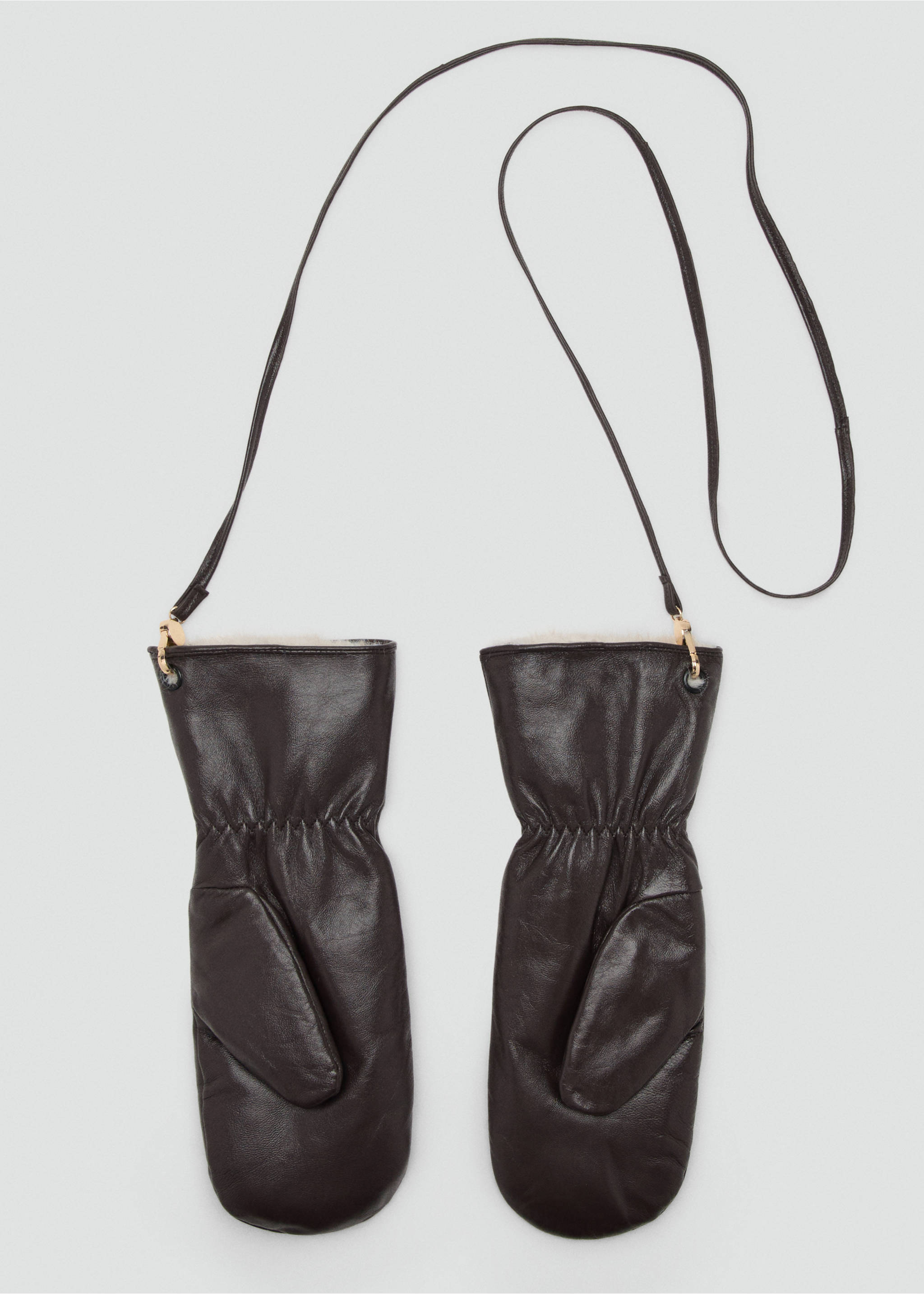 Leather mitts - Article without model, Chocolate. Ref: 27081225-00.