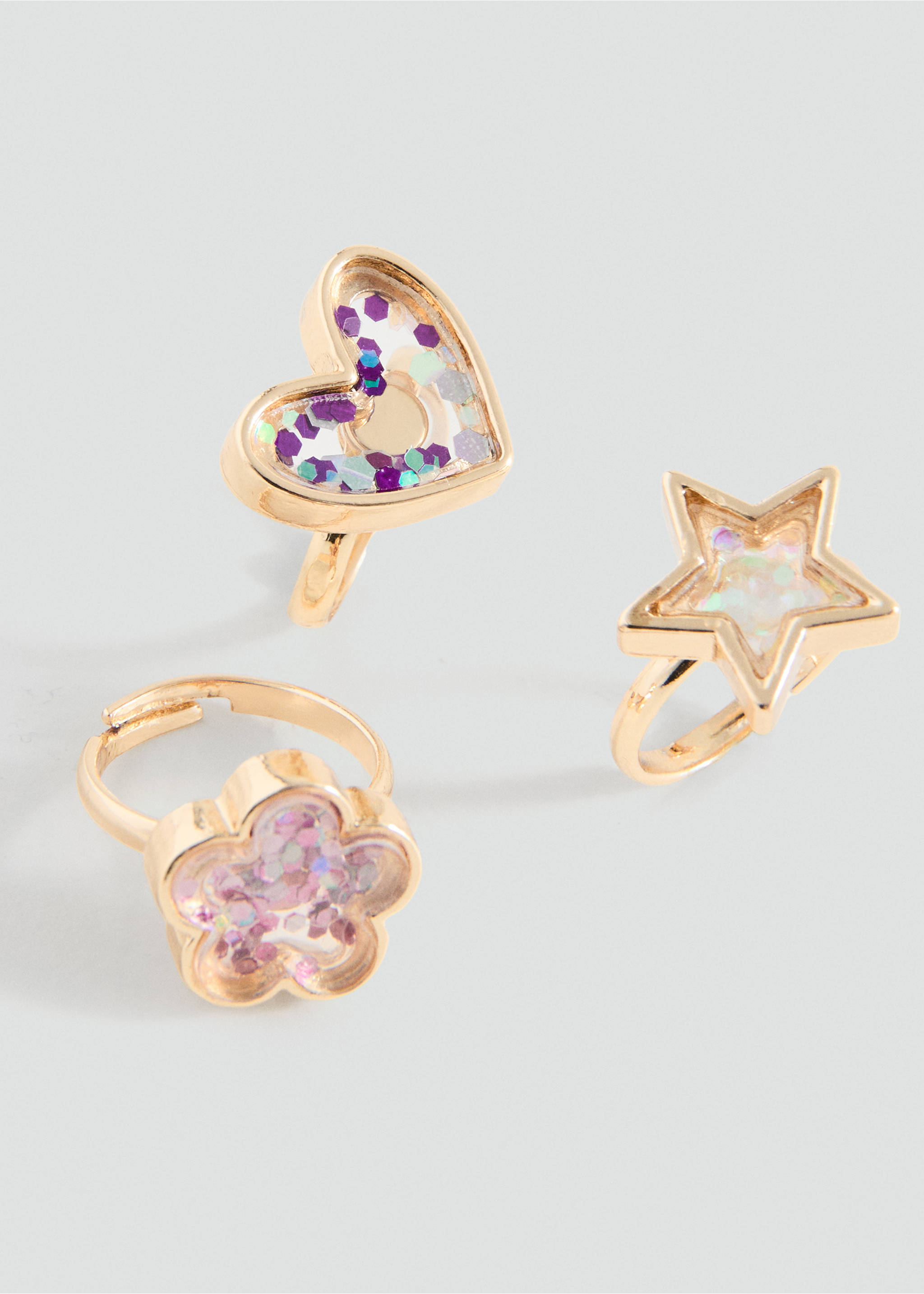 Pack of 3 combined rings - Medium plane, Gold. Ref: 27081226-00.