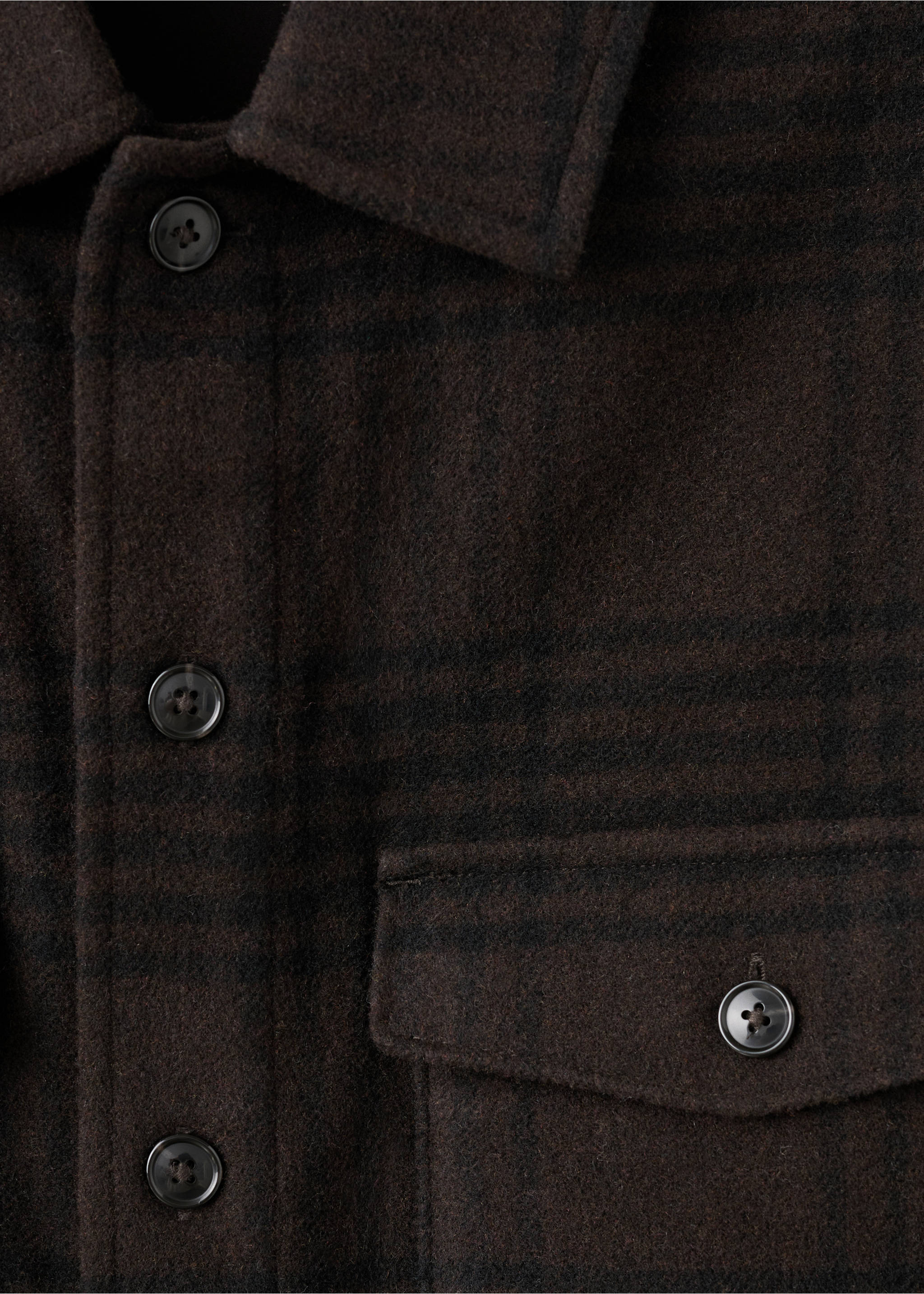 Верхняя рубашка из смесовой шерсти в клетку - Деталь изделия 8, Коричневый. Ref: 27081227-00.