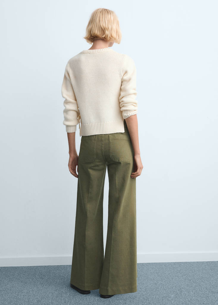 Wide leg jeans with pockets — Khaki