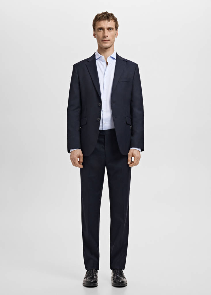 Slim-fit twill fabric dress shirt — Sky Blue