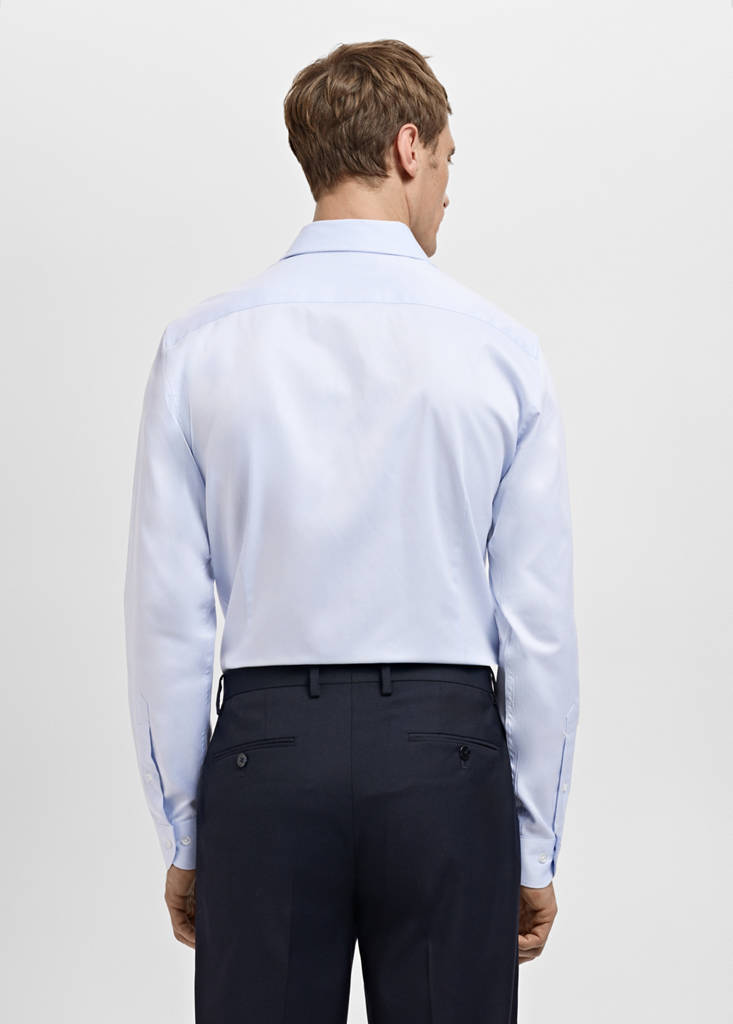 Slim-fit twill fabric dress shirt — Sky Blue