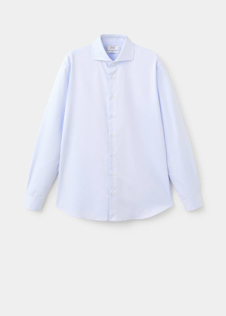 Slim-fit twill fabric dress shirt — Sky Blue