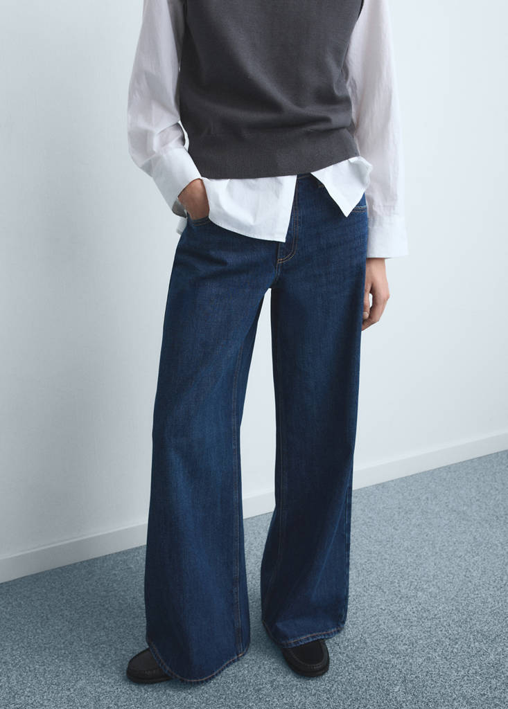 Jeans wide leg tiro bajo