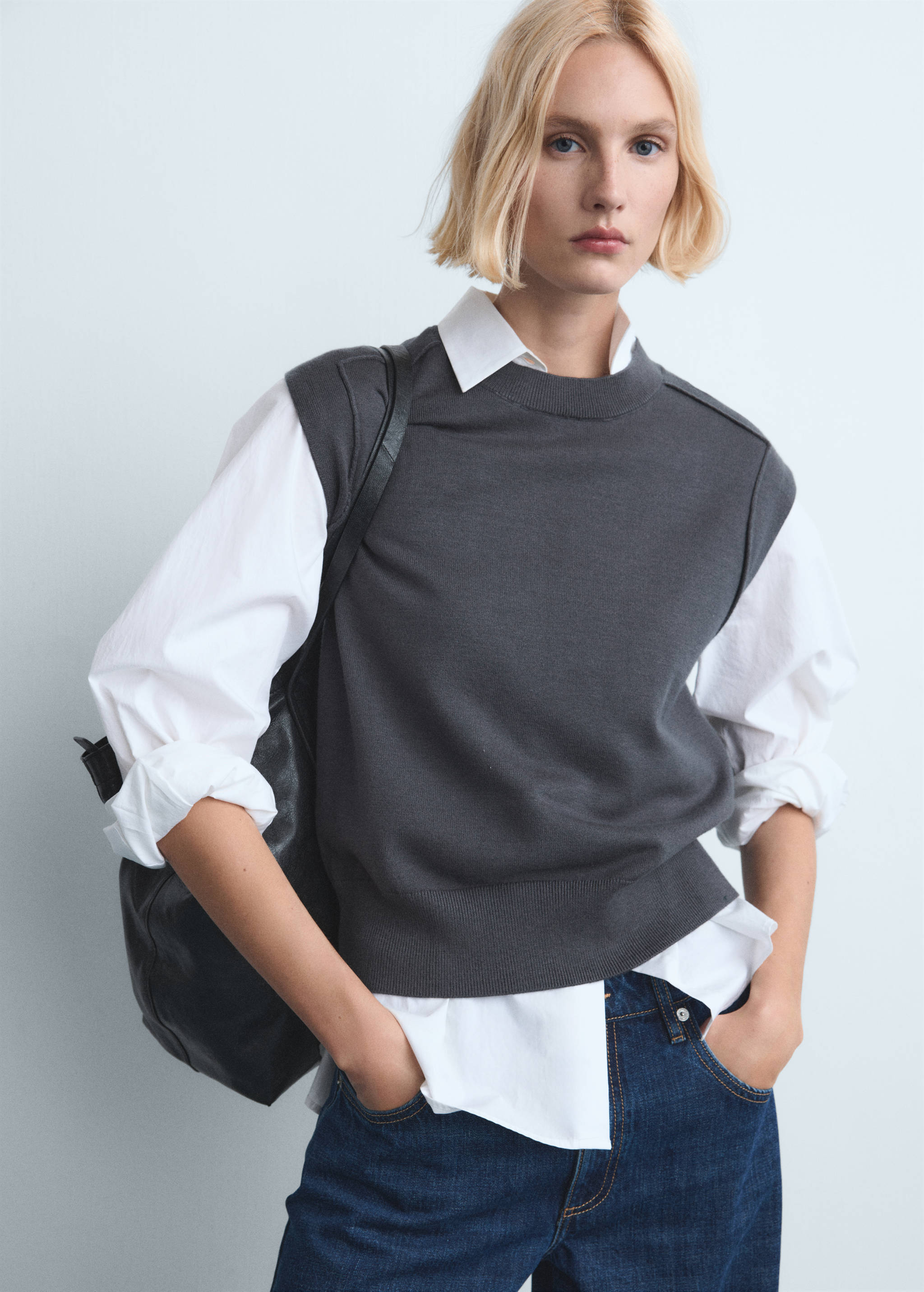 جينز واسع الساق بخصر منخفض - تفاصيل المنتج 1