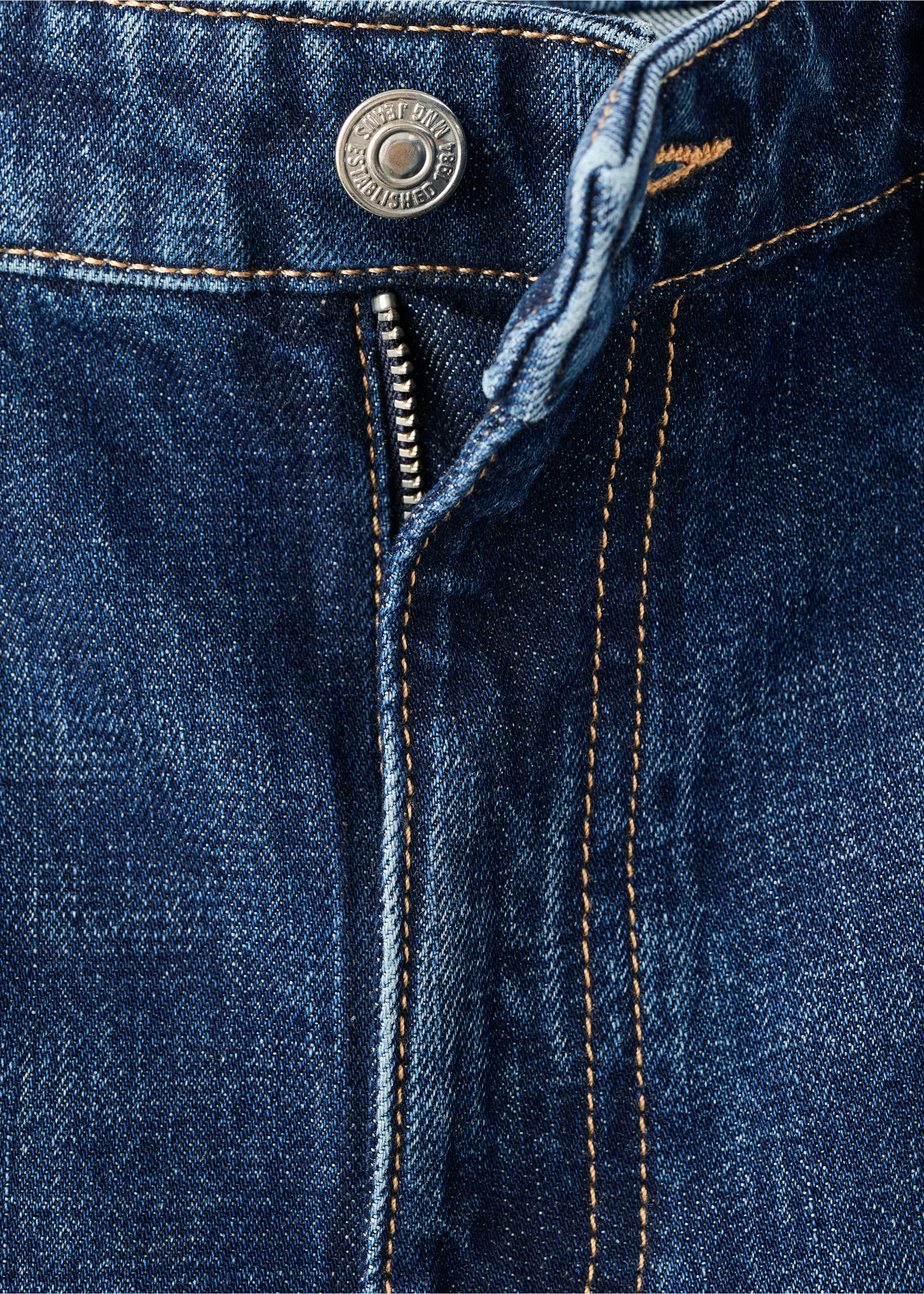 جينز واسع الساق بخصر منخفض - تفاصيل المنتج 8, أزرق غامق. Ref: 27081230-00.