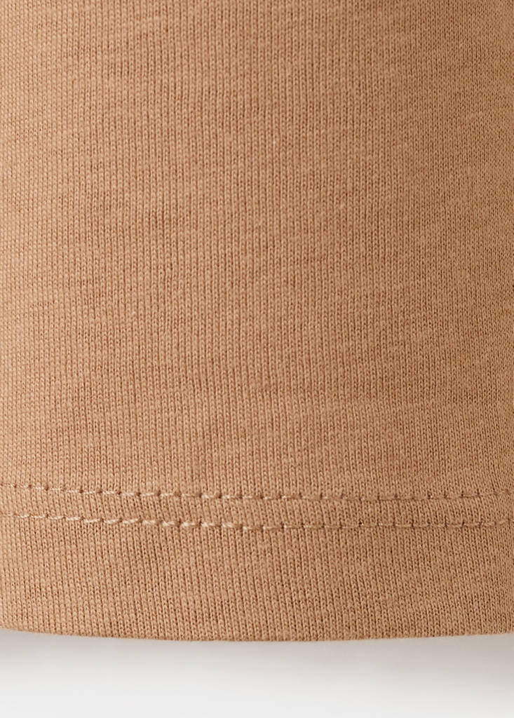 Printed cotton-blend T-shirt — Caramel