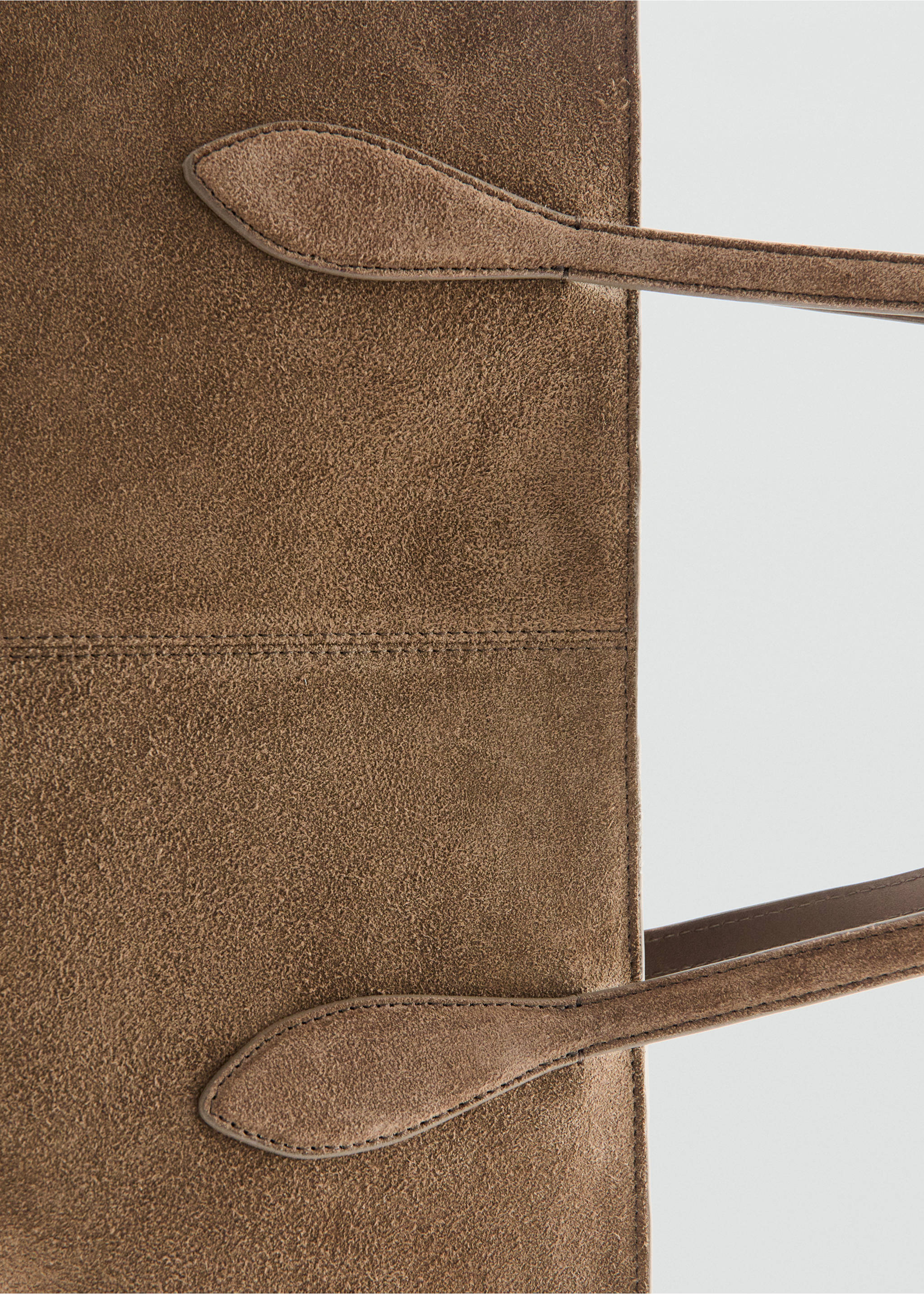 绒面革购物袋 - null, 中褐色. Ref: 27081232-00.