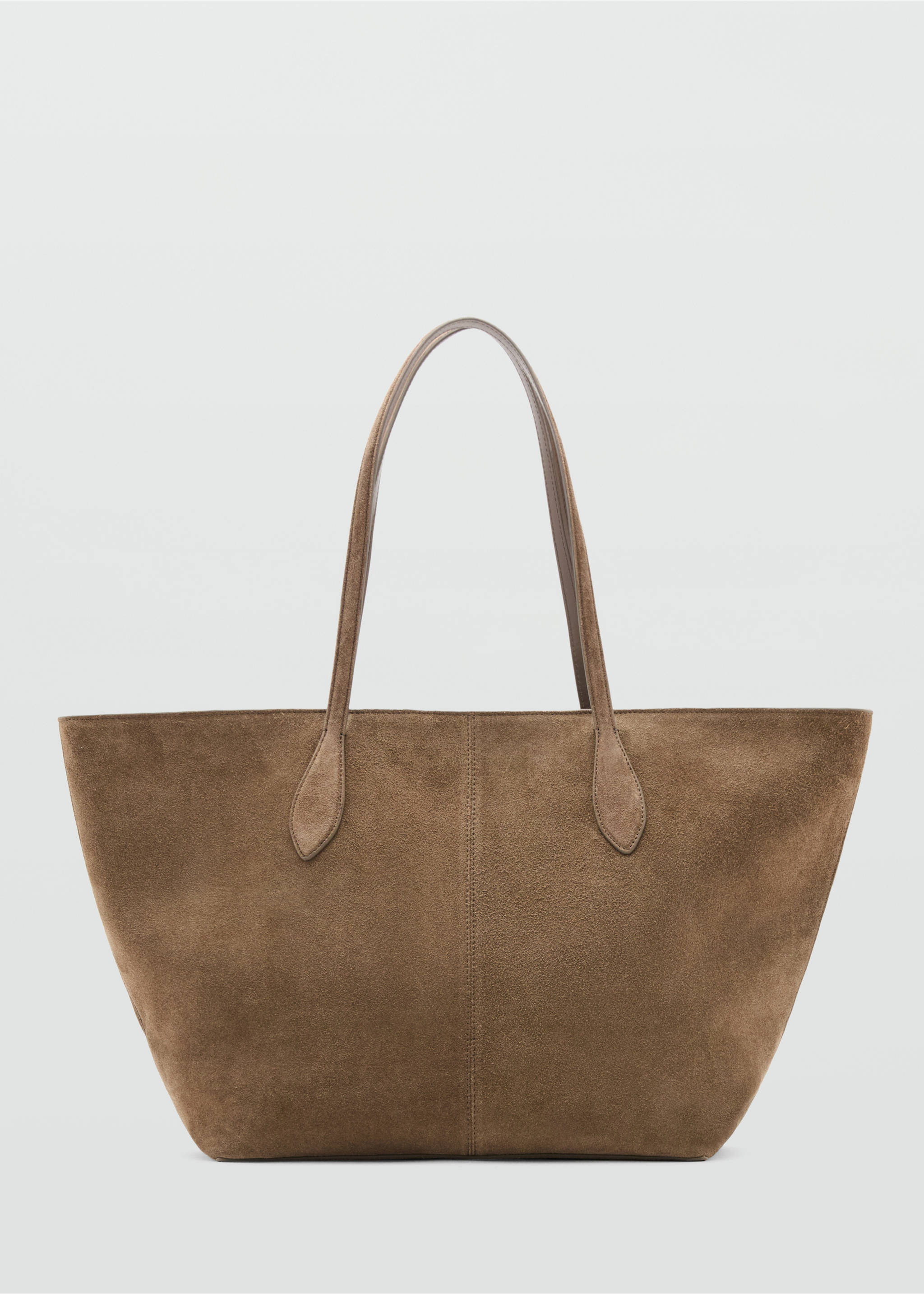 Suede shopper bag - Article without model, Medium Brown. Ref: 27081232-00.