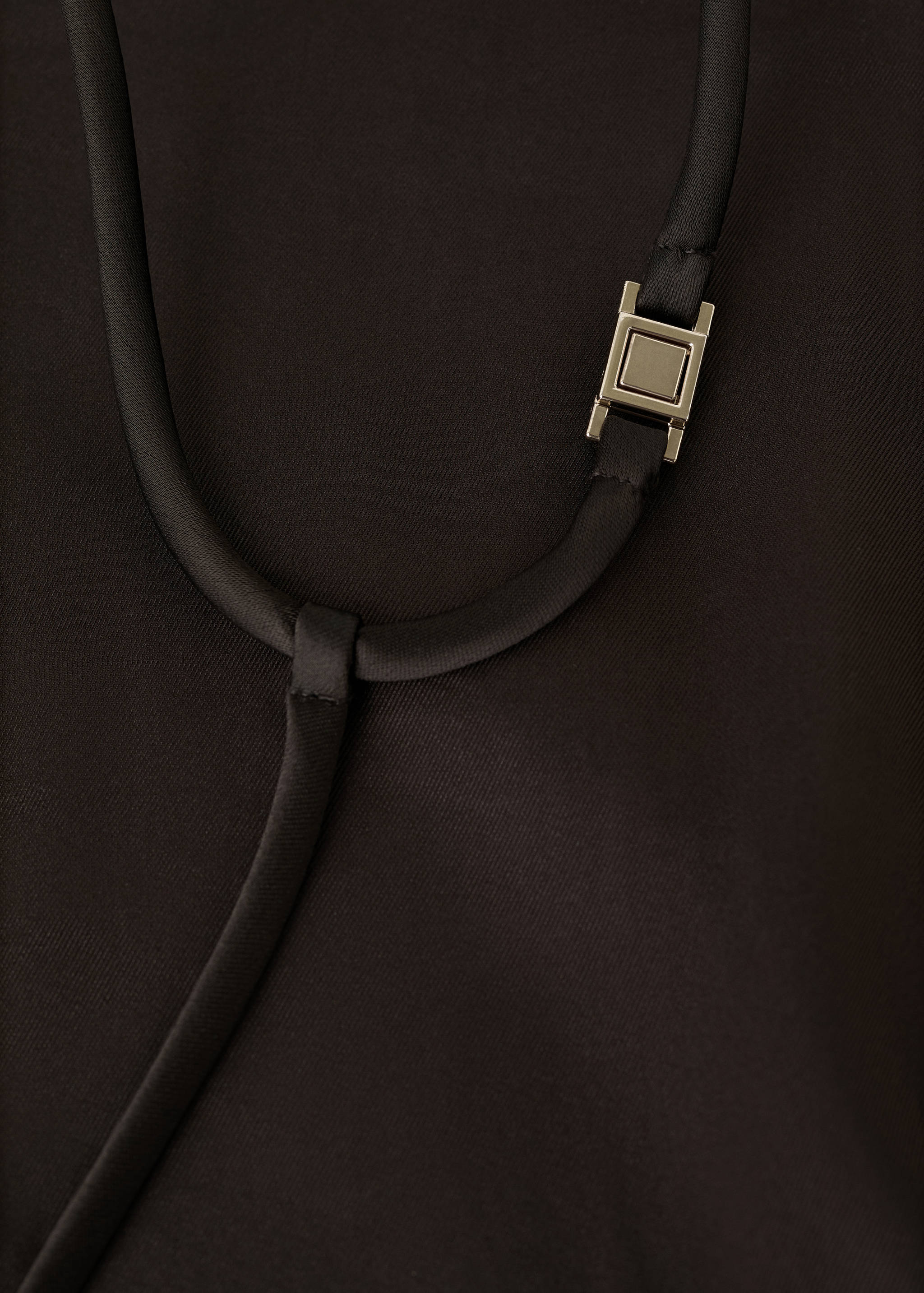 Vestido satinado cuello efecto pelo - Detalle del artículo 8