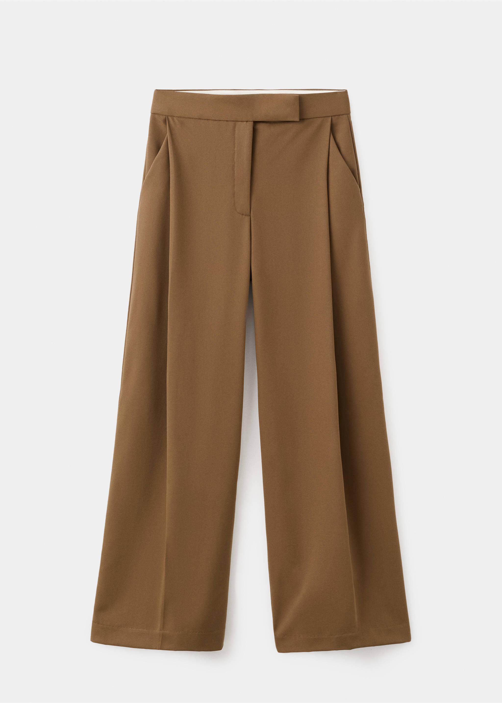Pleated wide leg trousers - Article without model, Medium Brown. Ref: 27081234-00.