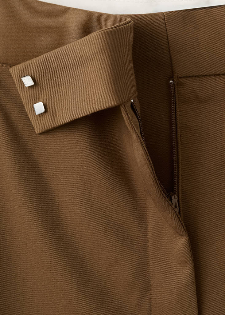 Pleated wide leg trousers — Medium Brown
