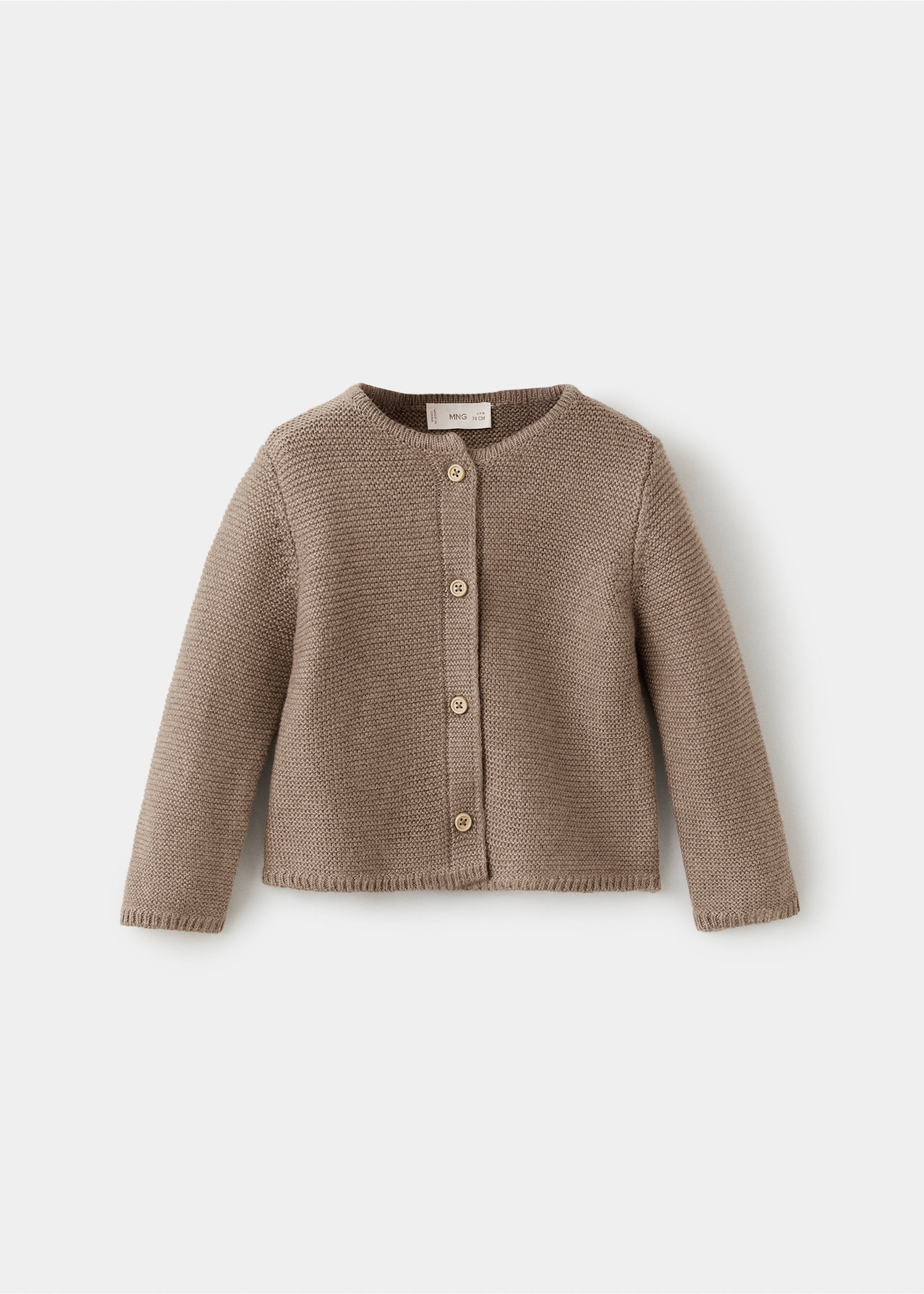 Knitted button cardigan - Article without model, Medium Brown. Ref: 27081235-00.