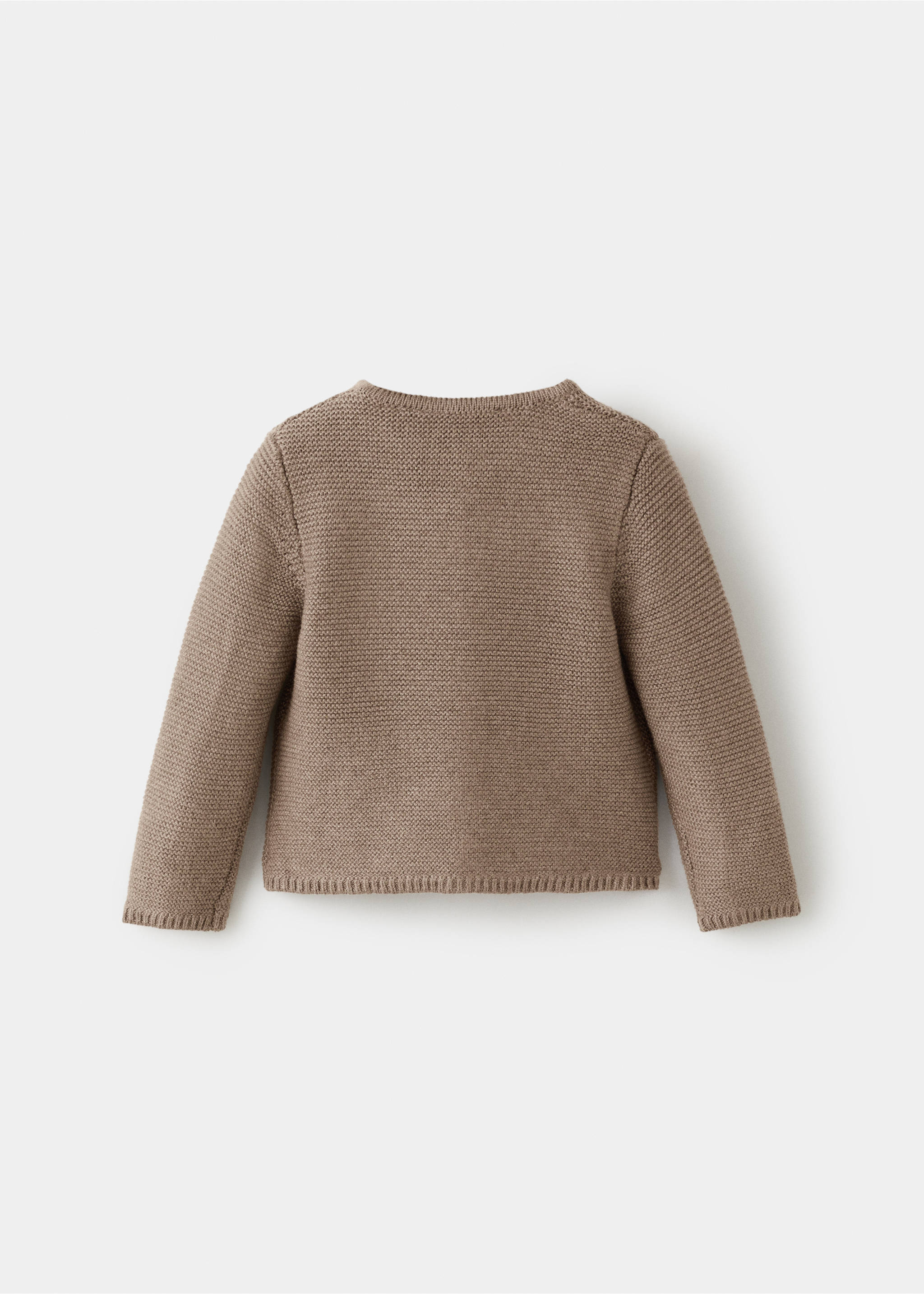 Knitted button cardigan - Reverse of the article, Medium Brown. Ref: 27081235-00.