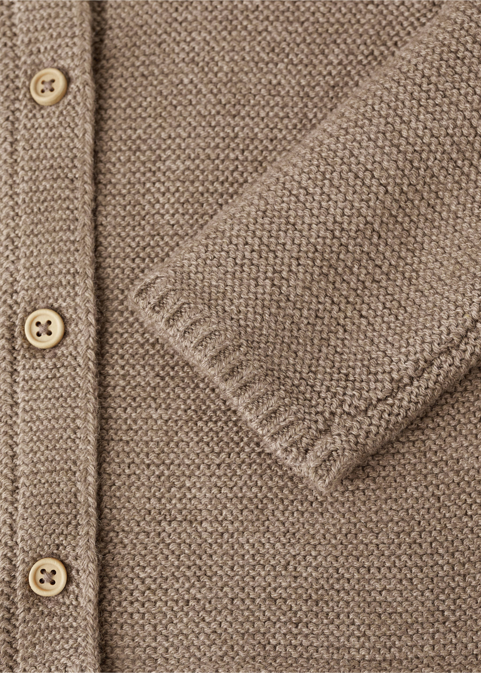 Knitted button cardigan - Details of the article 0, Medium Brown. Ref: 27081235-00.
