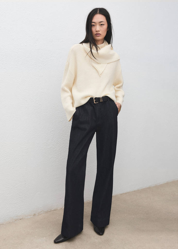 Wide leg denim trousers — Open Blue