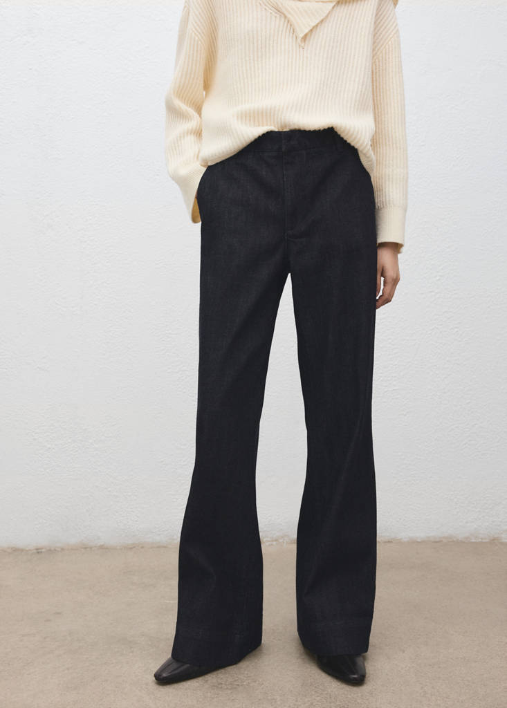 Wide leg denim trousers — Open Blue