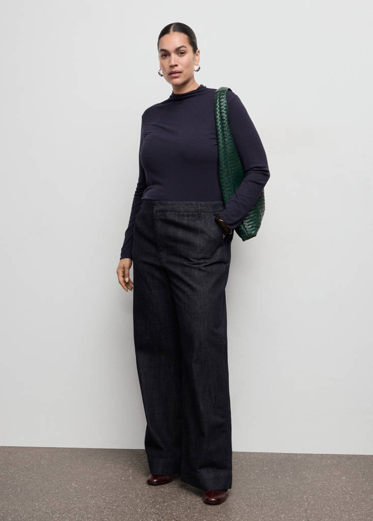 Wide leg denim trousers — Open Blue