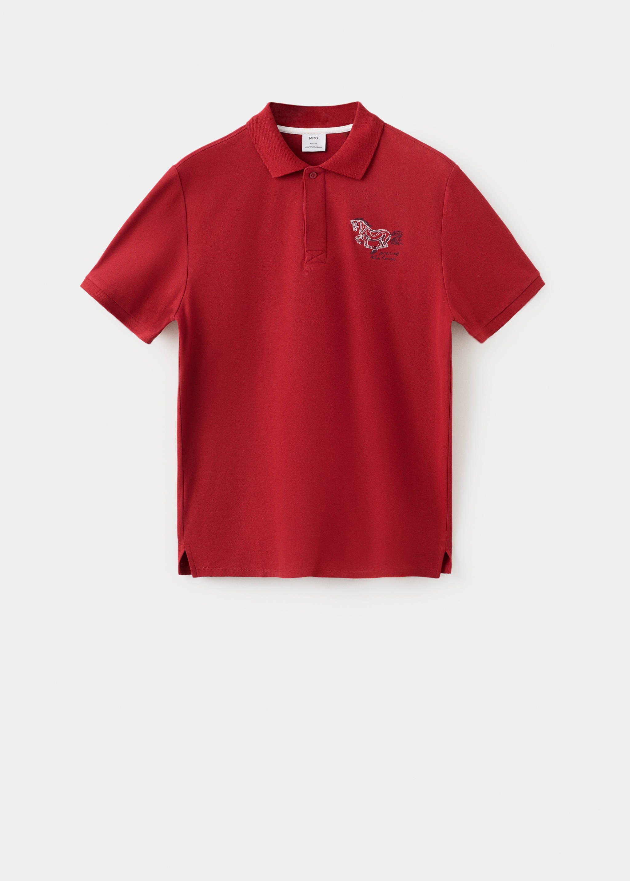 Short-sleeved cotton polo shirt - Article without model