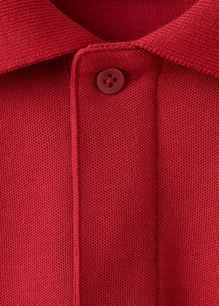 Short-sleeved cotton polo shirt — Red