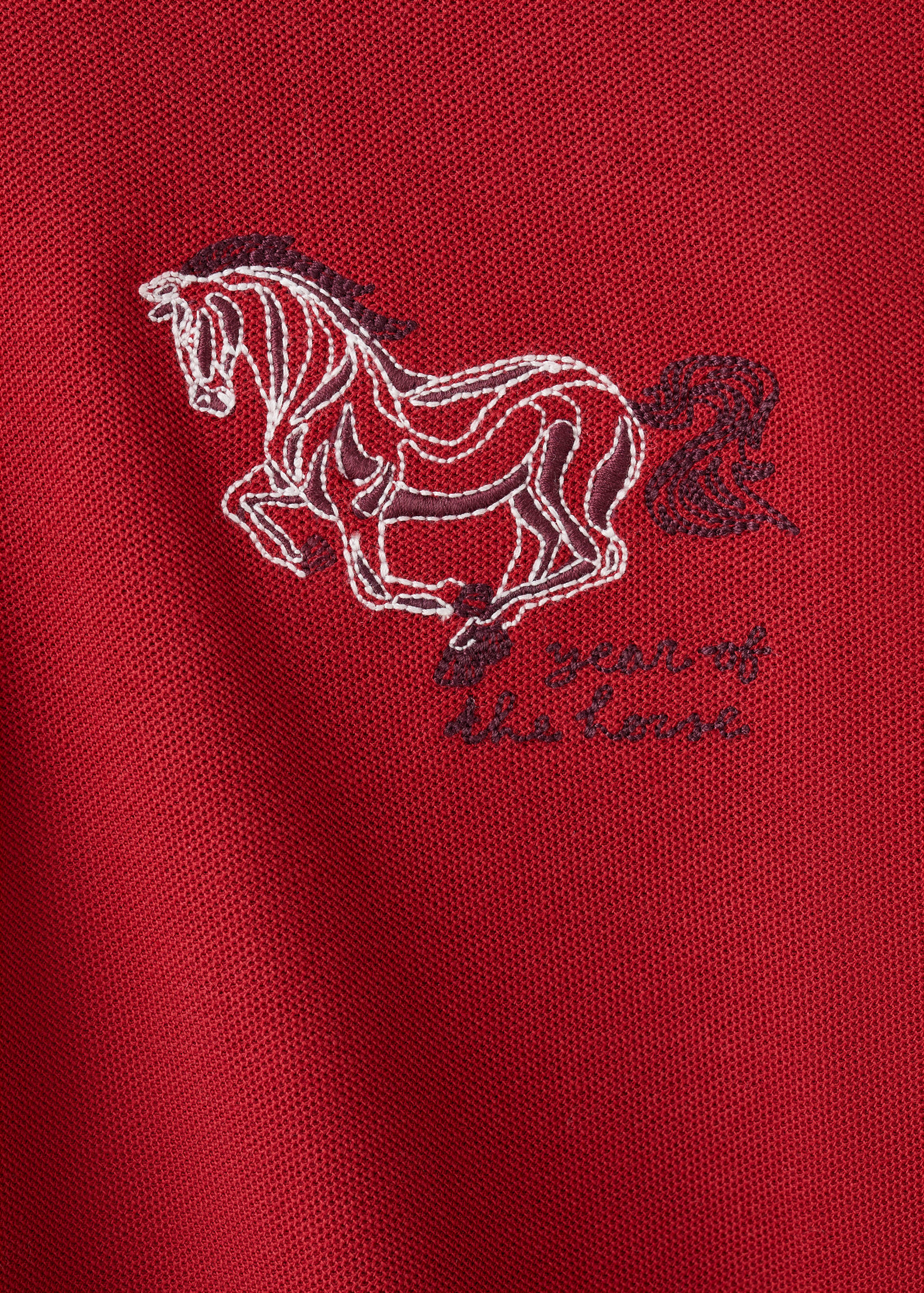 Short-sleeved cotton polo shirt - Details of the article 0