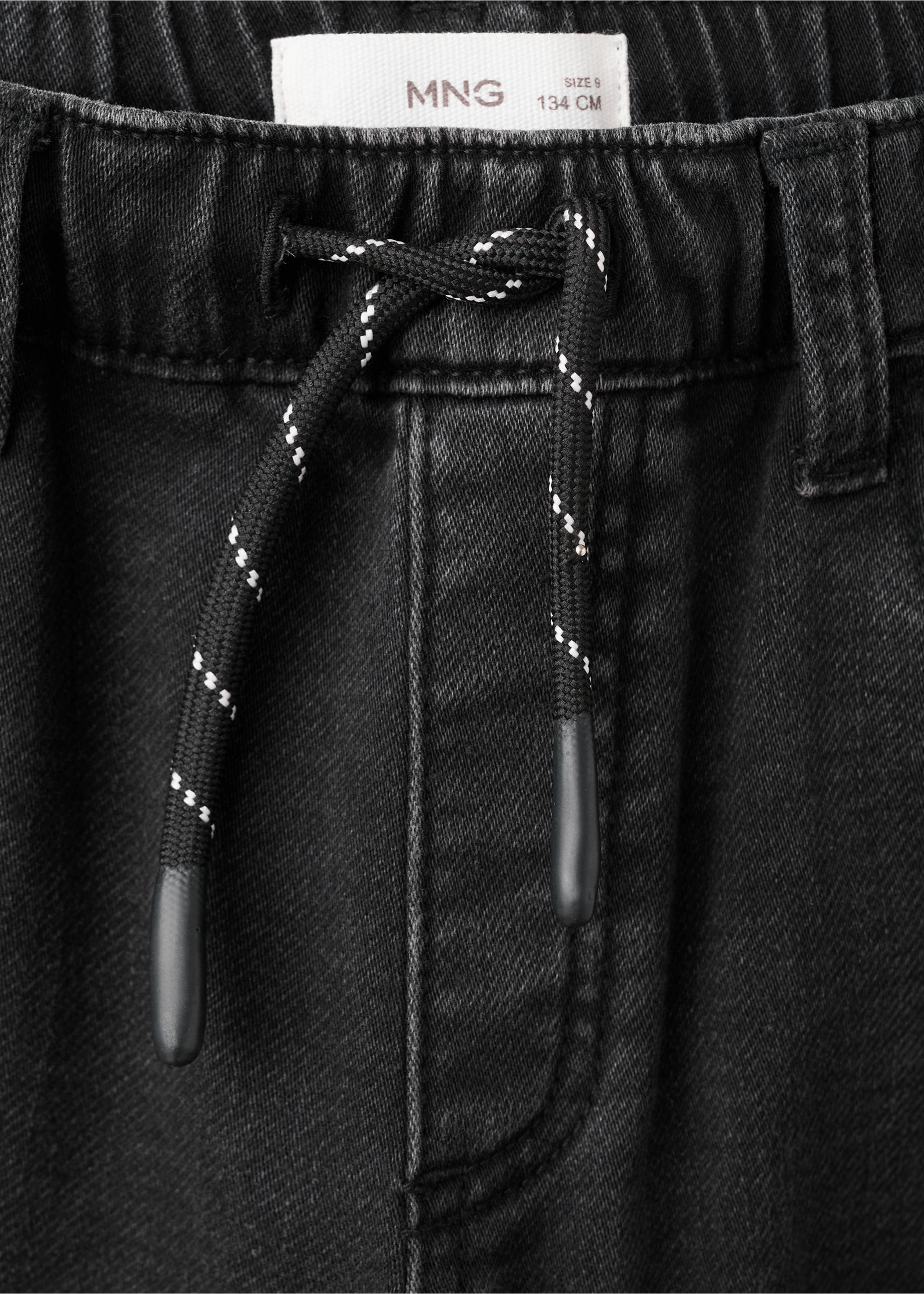 Blugi comfy cu șnur - Detaliu al articolului 8, Black denim. Ref: 27081240-00.