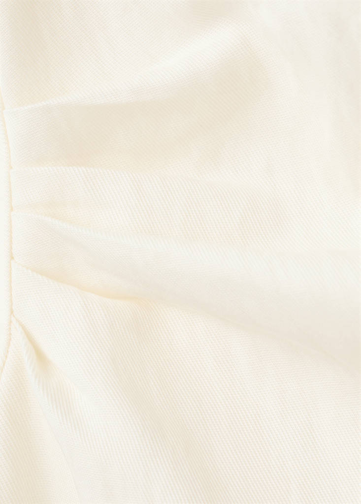Lyocell dress with pleated waist — Ecru