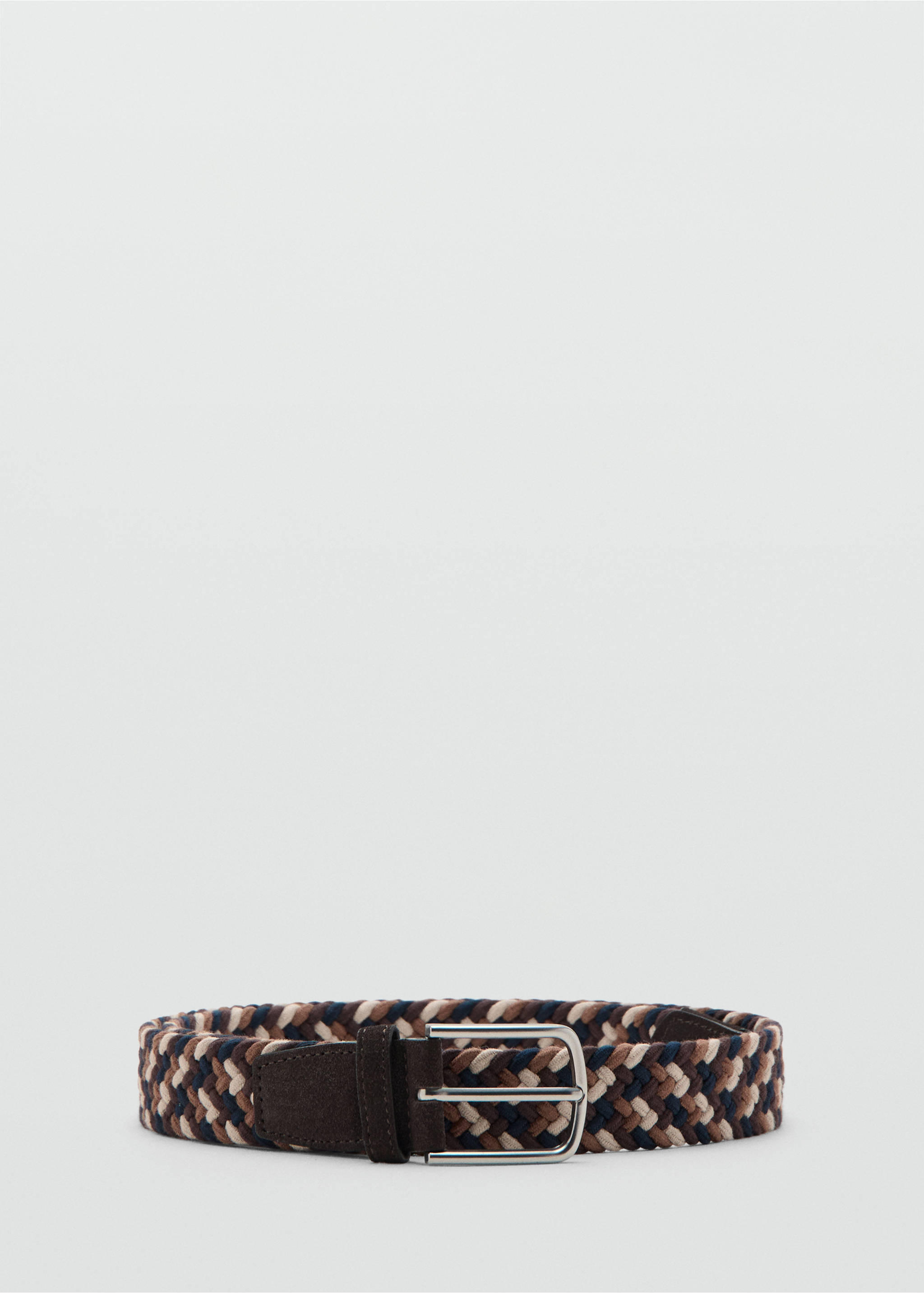 Braided elastic coloured belt - Article without model, Brown. Ref: 27081243-00.