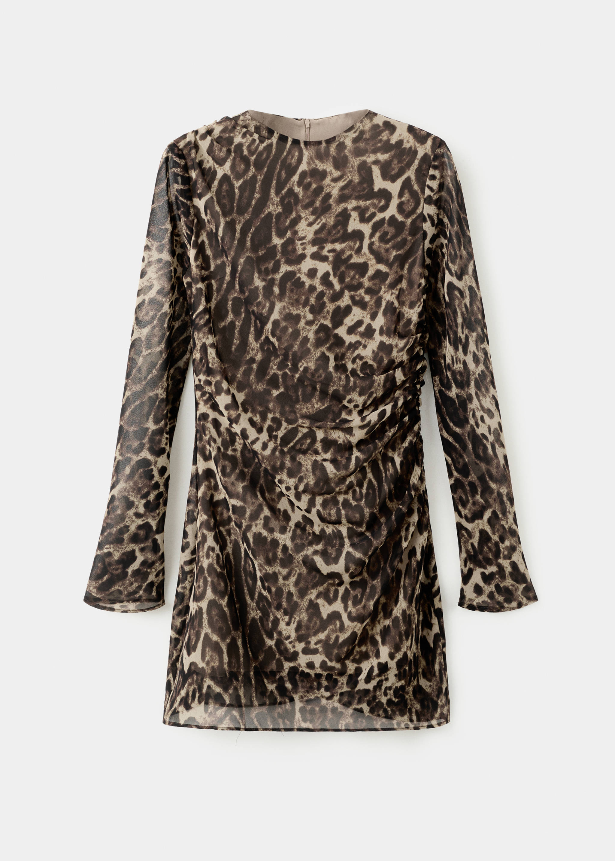 Leopard-print dress with ruched waist - Article without model