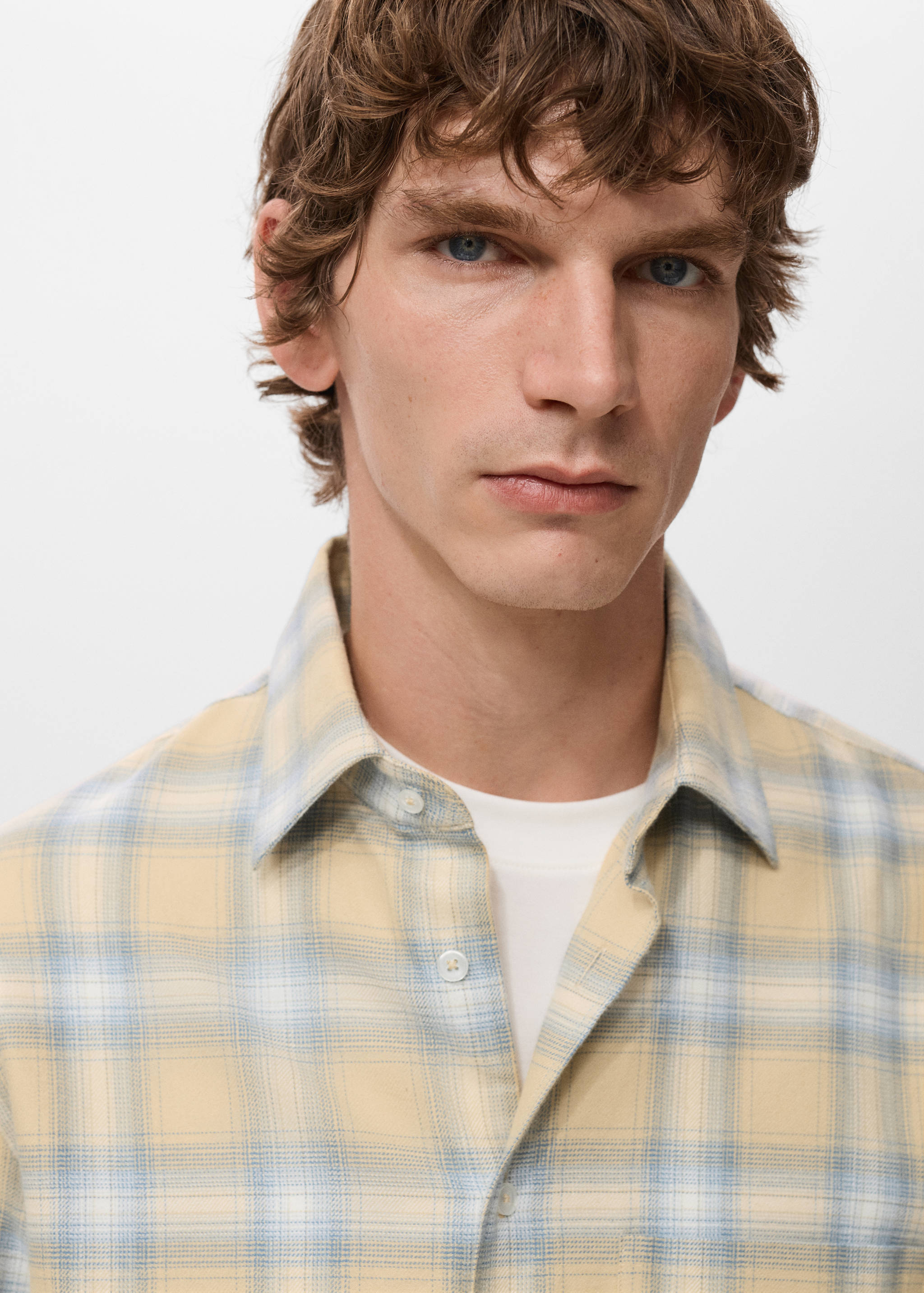 100% cotton flannel checkered shirt - Details of the article 1