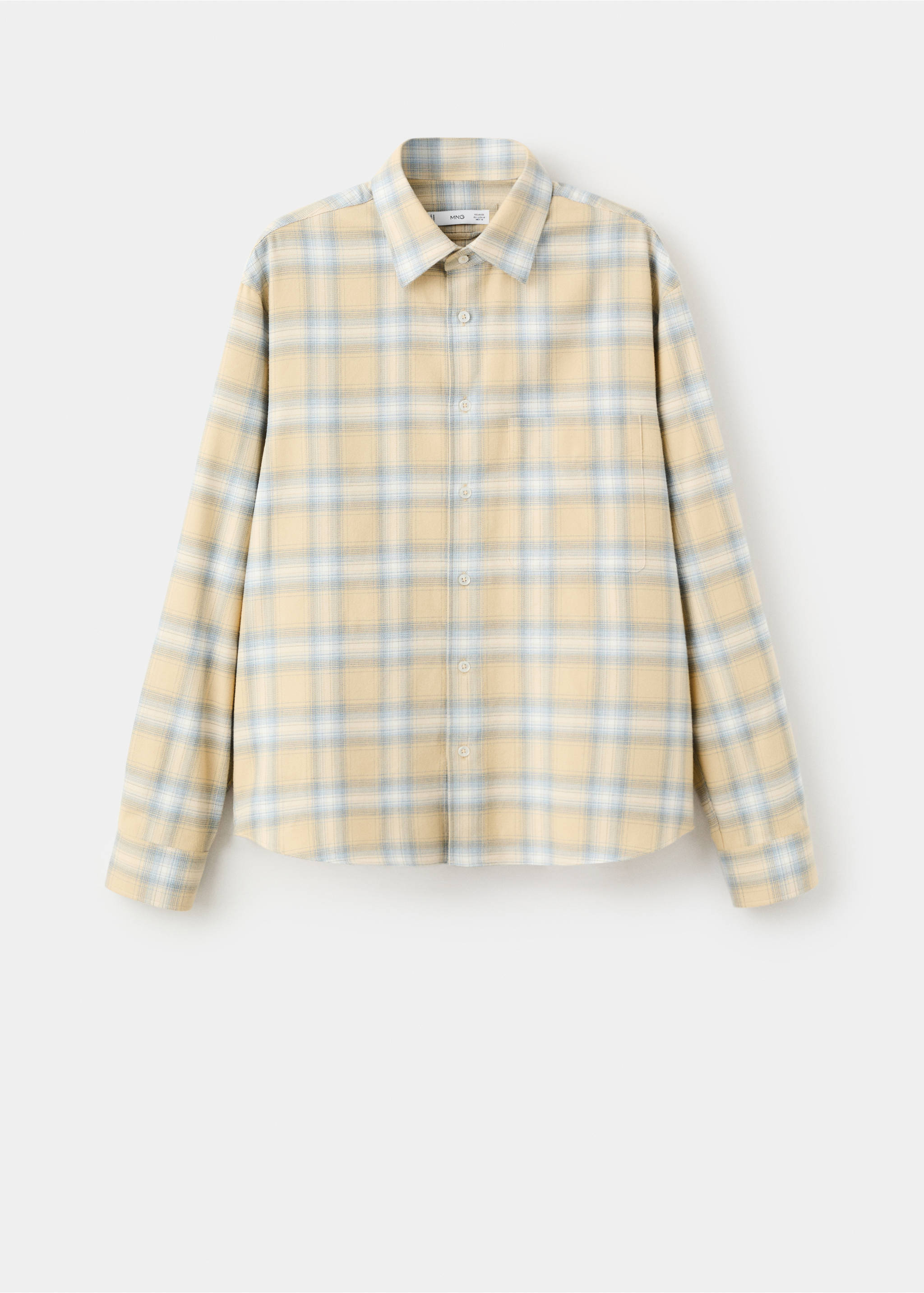 Camisa 100% algodón franela cuadros - Artículo sin modelo, Amarillo pastel. Ref: 27081247-00.