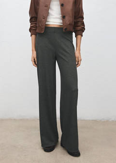 Straight-fit trousers with elastic waist — Grey 1