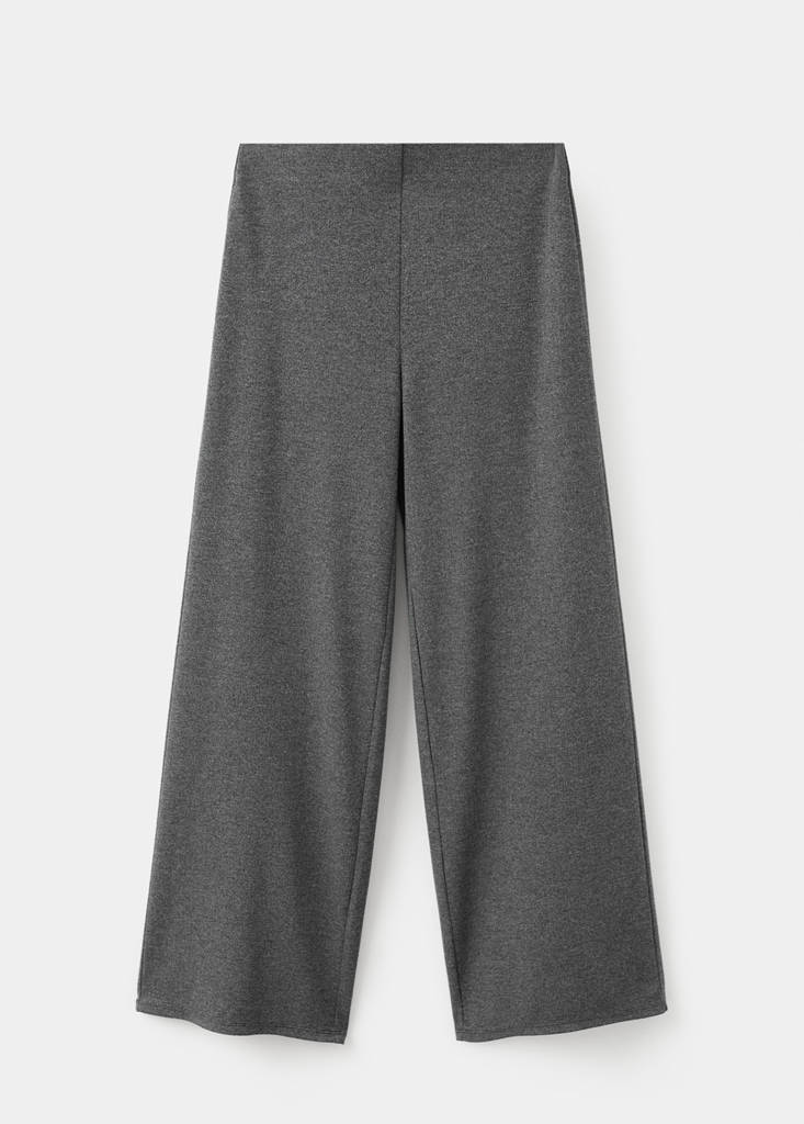 Straight-fit trousers with elastic waist — Grey