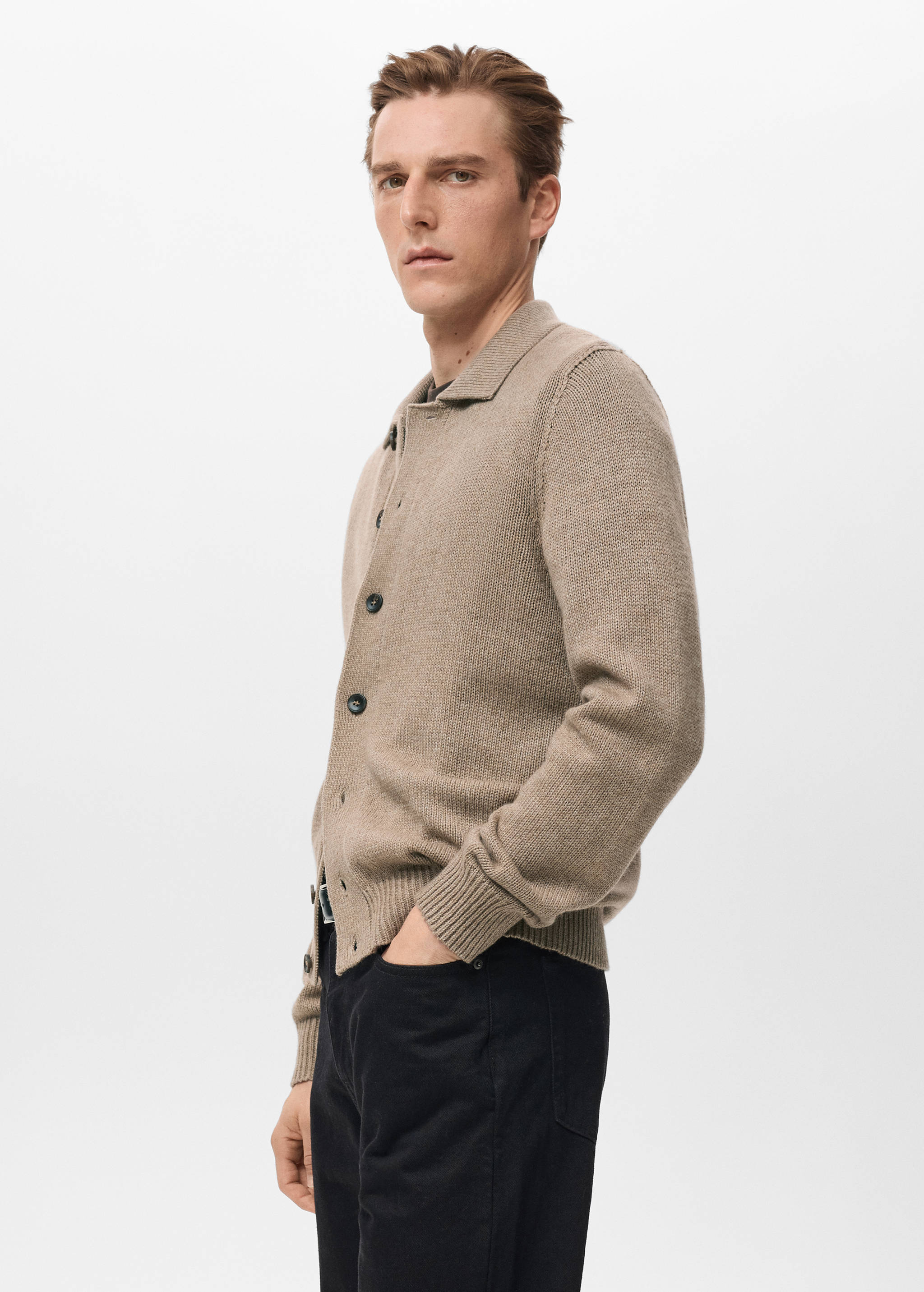 Knitted wool blend cardigan - Details of the article 2