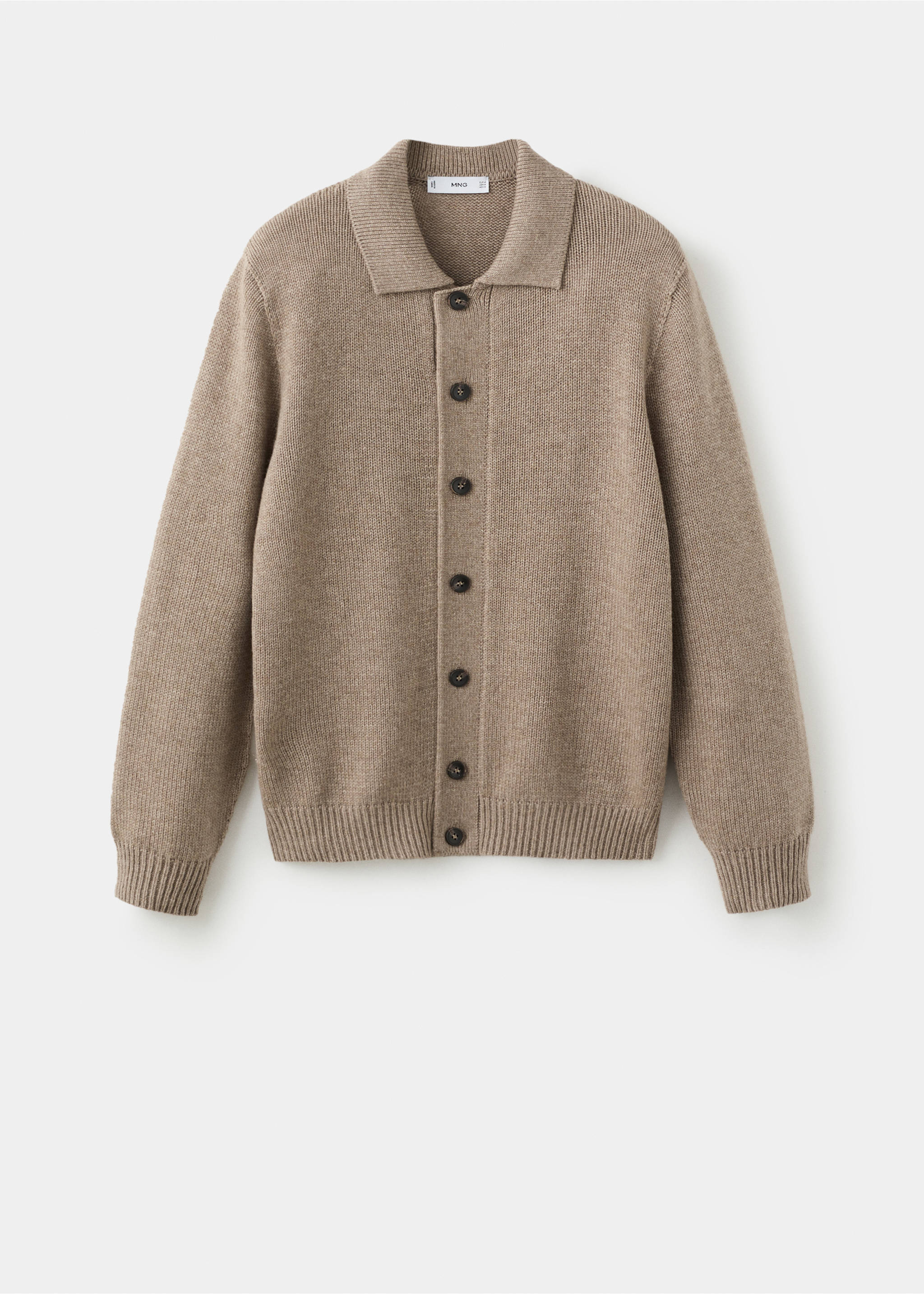 针织羊毛混纺开襟毛衣 - null, 米黄色. Ref: 27081249-00.