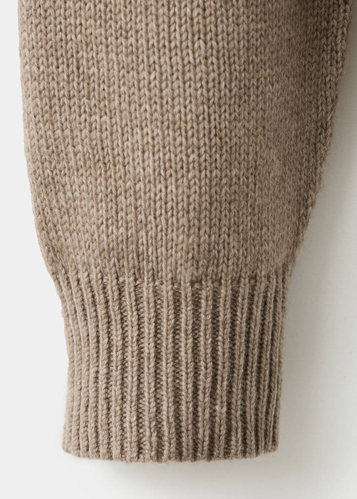 Knitted wool blend cardigan — Beige