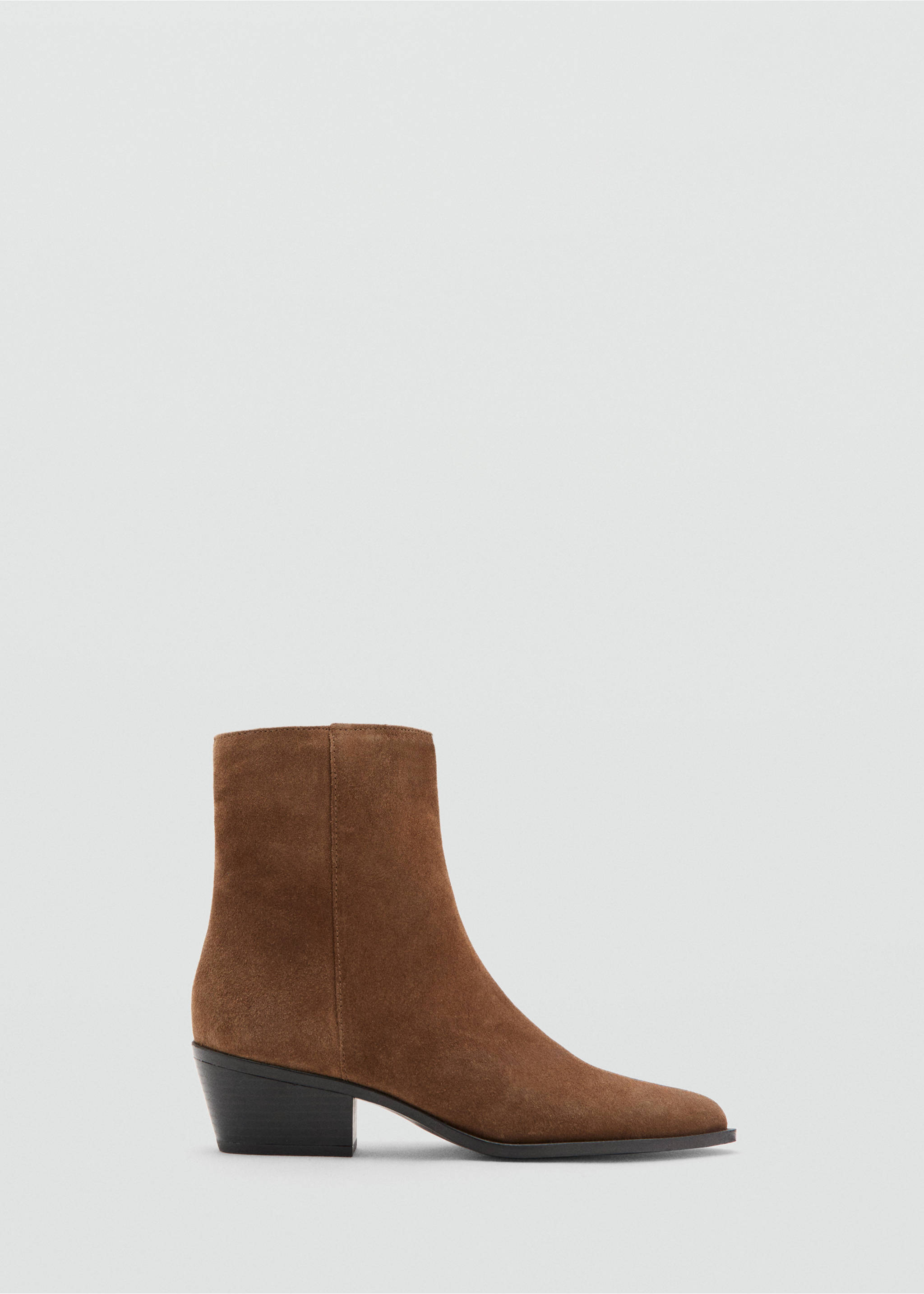 Heel suede ankle boot - Article without model, Medium Brown. Ref: 27081250-00.