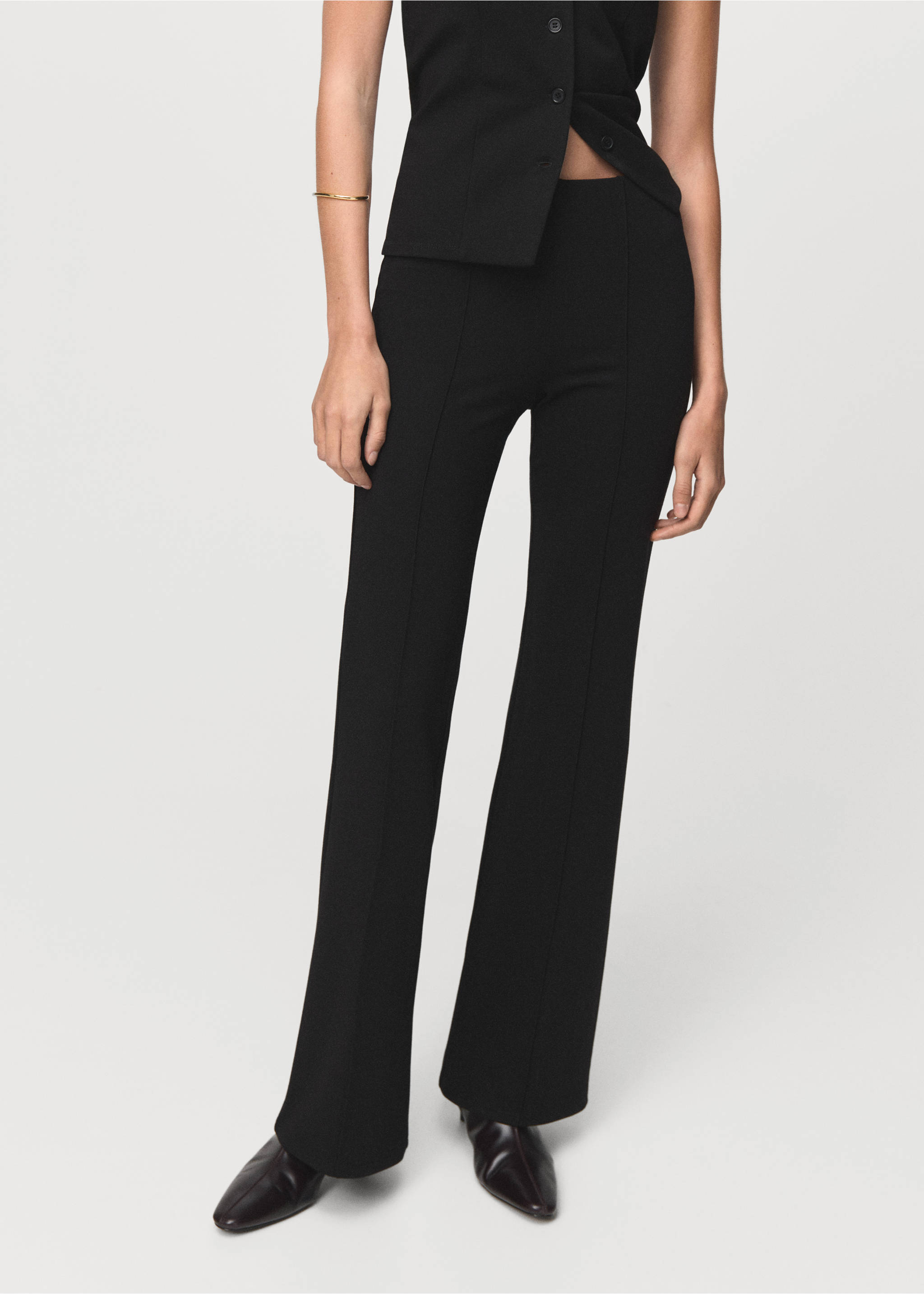 Leggings with seam detail - Medium plane, Black. Ref: 27081251-00.