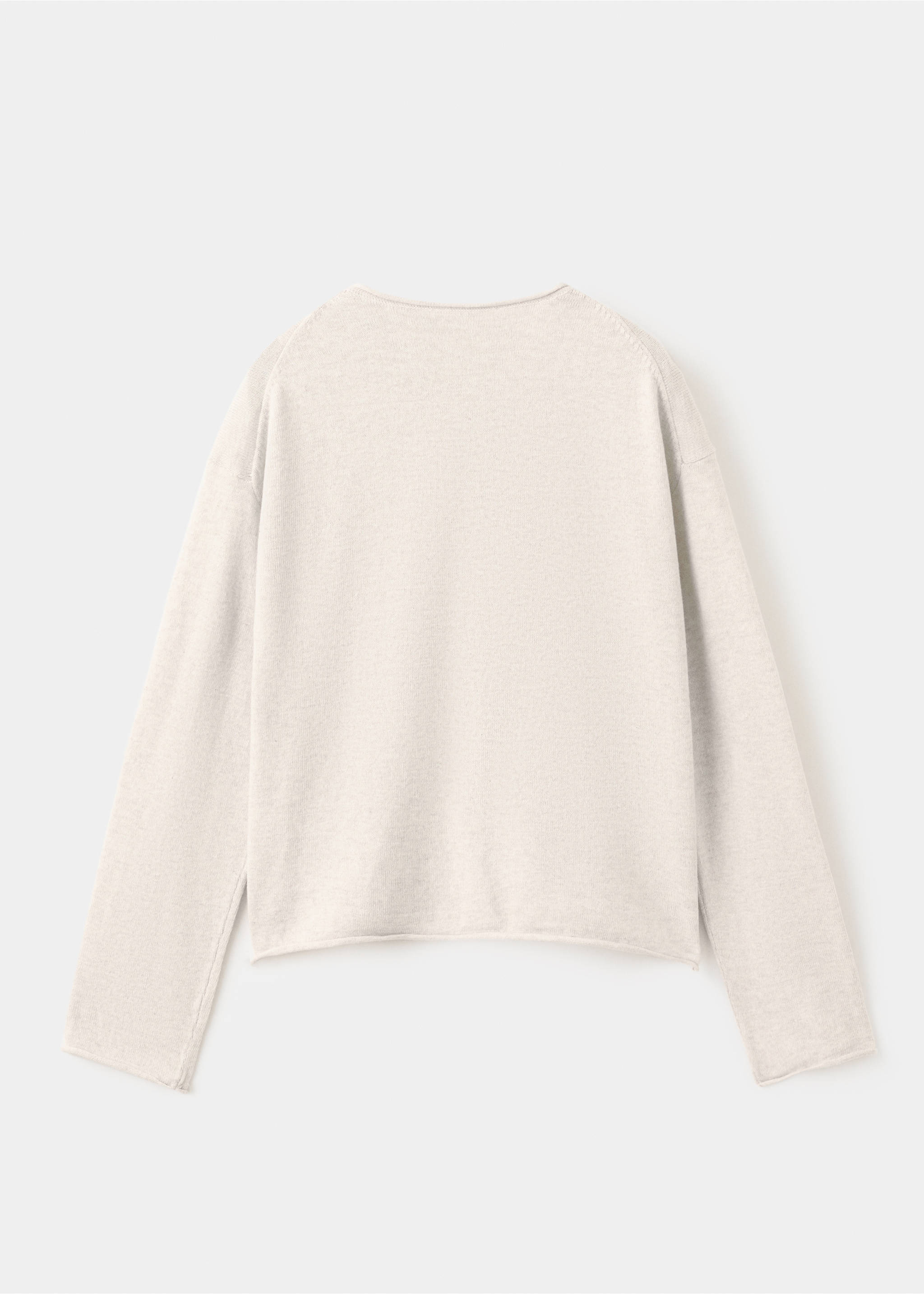 Long sleeves knit cardigan - Reverse of the article, Beige. Ref: 27081252-00.